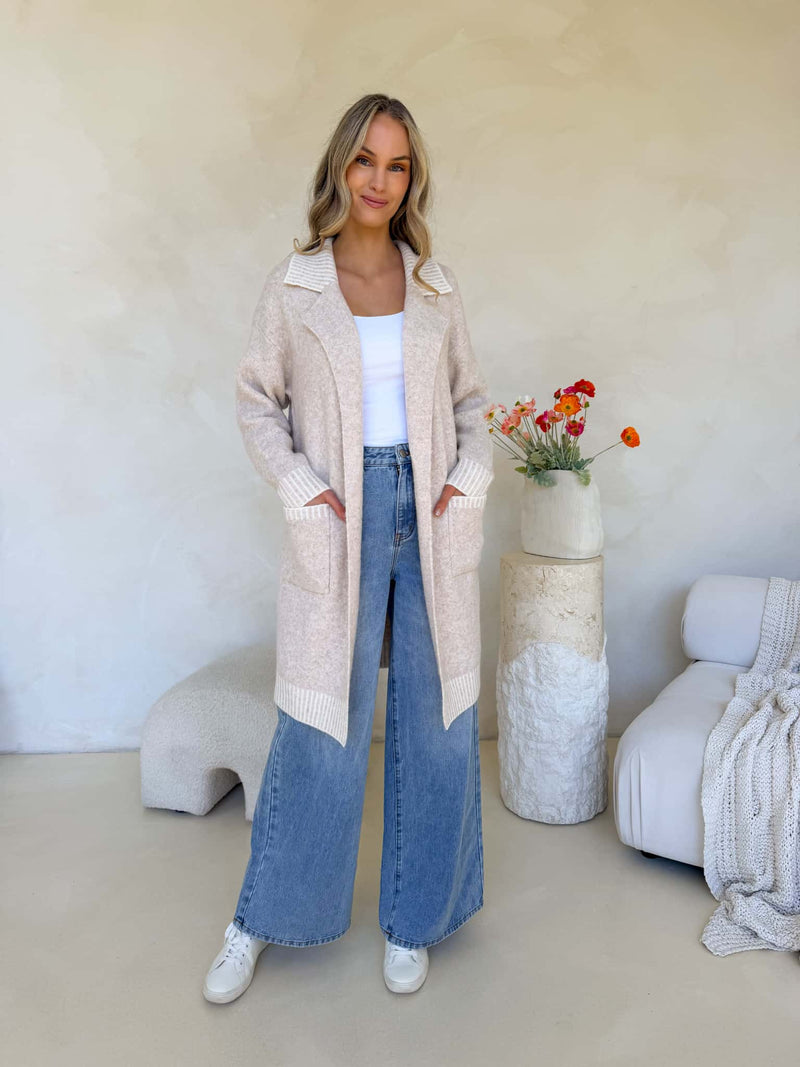 Belle Cardi - Cream Marle