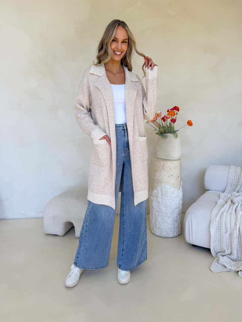 Belle Cardi - Cream Marle