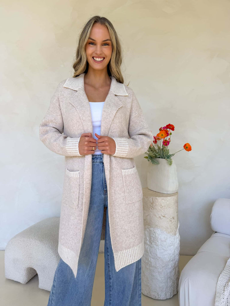 Belle Cardi - Cream Marle