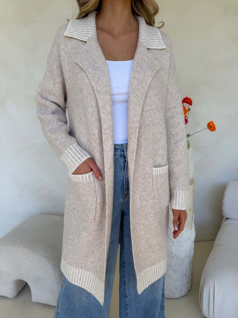 Belle Cardi - Cream Marle