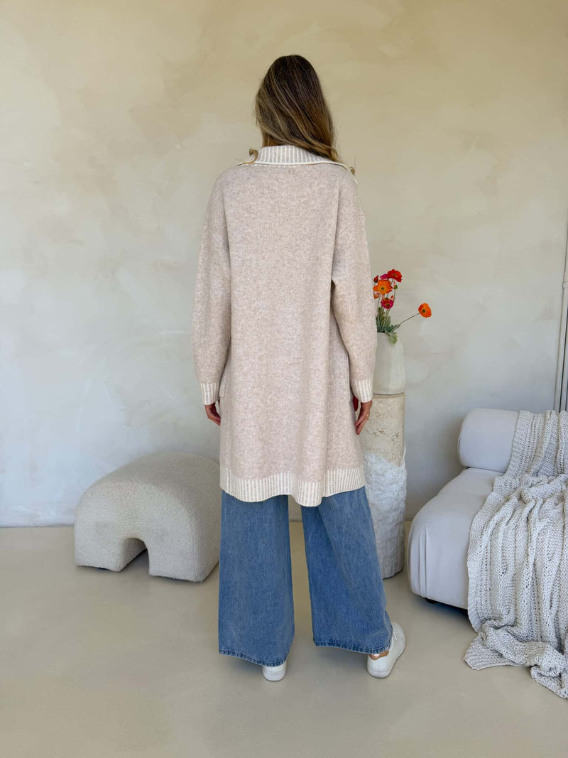 Belle Cardi - Cream Marle