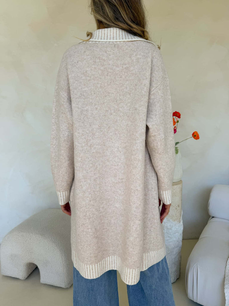 Belle Cardi - Cream Marle