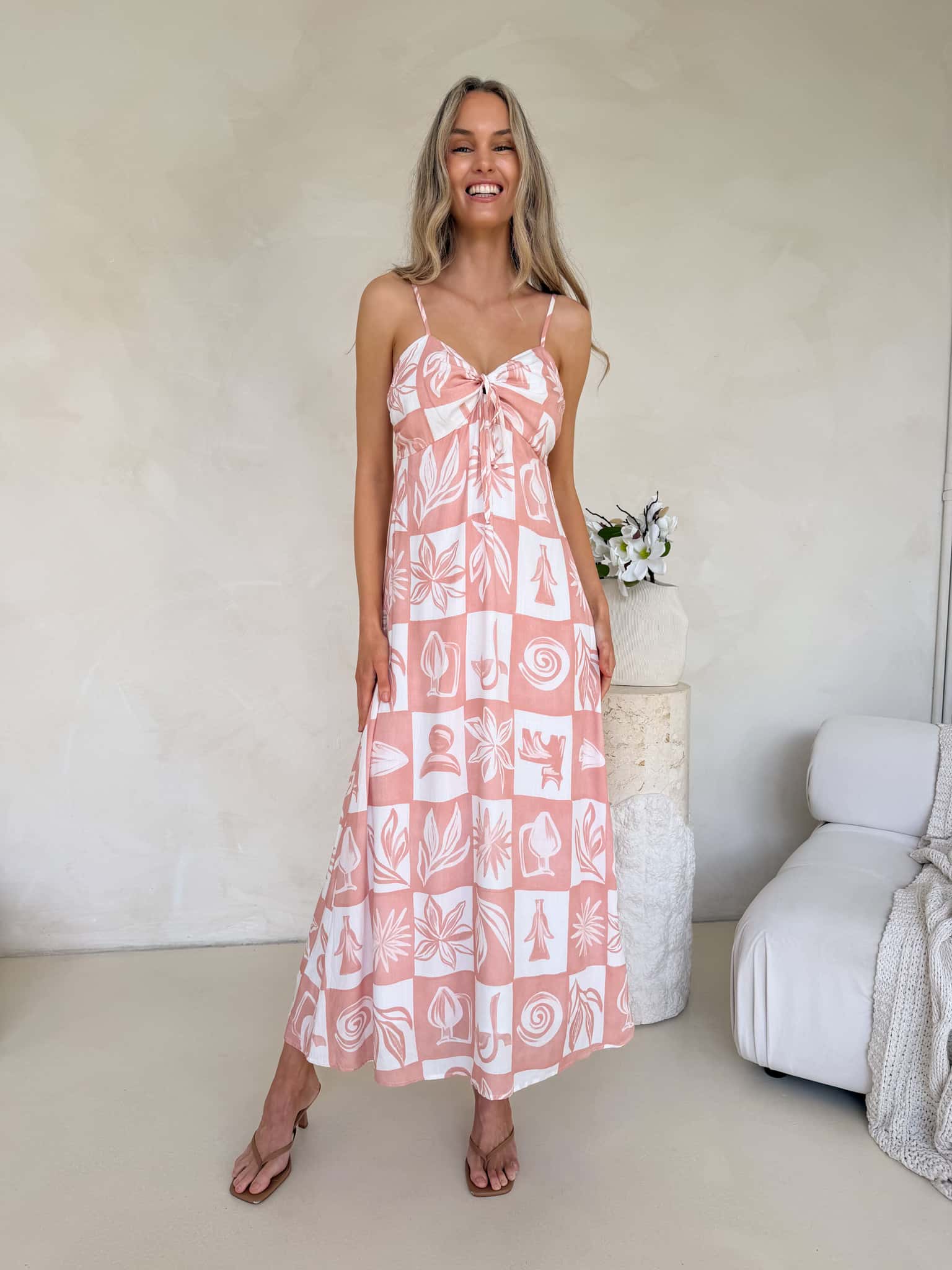 Cameo Dress - Rosette Print