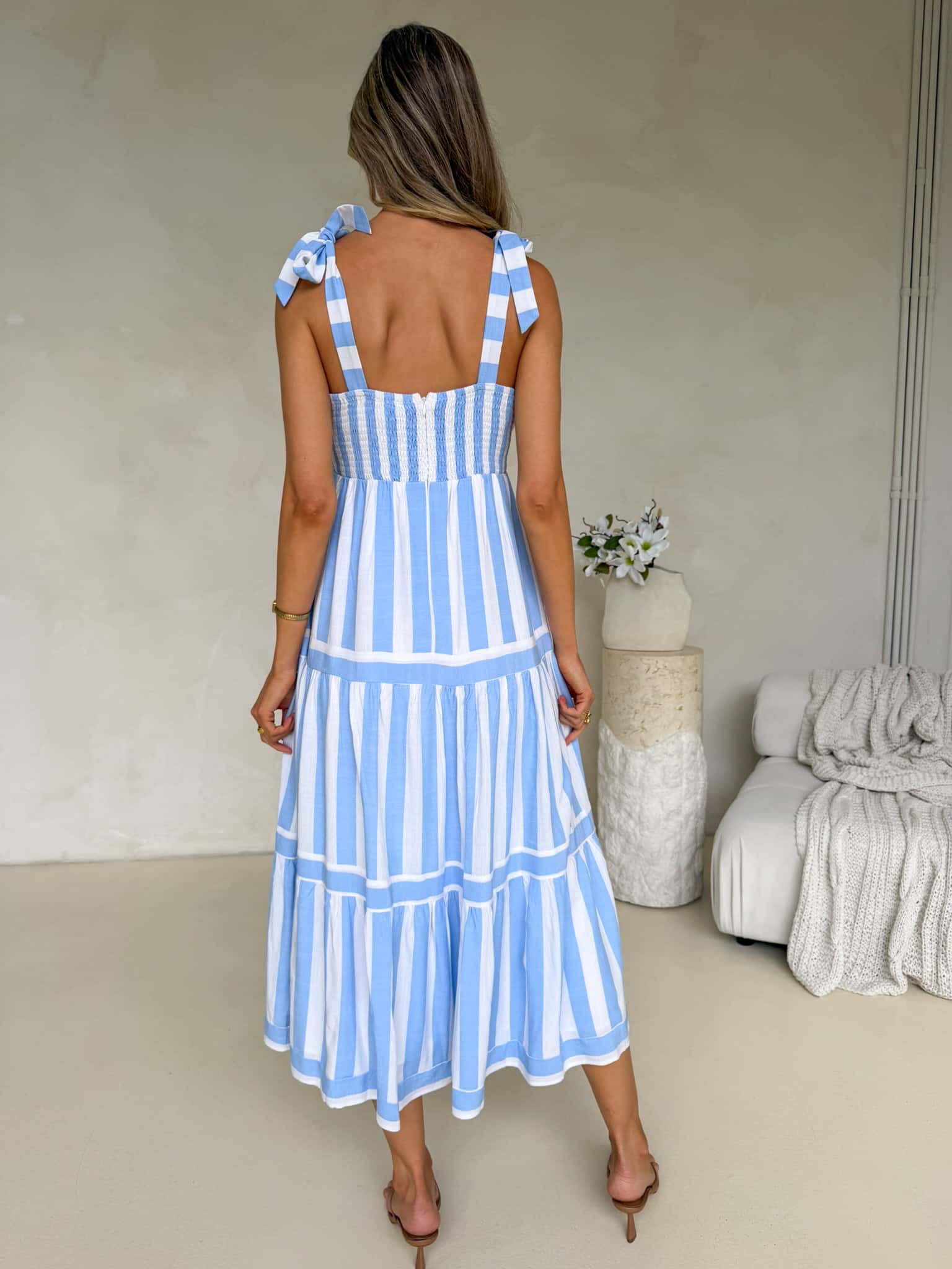 Cleo Maxi Dress - Blue Stripe