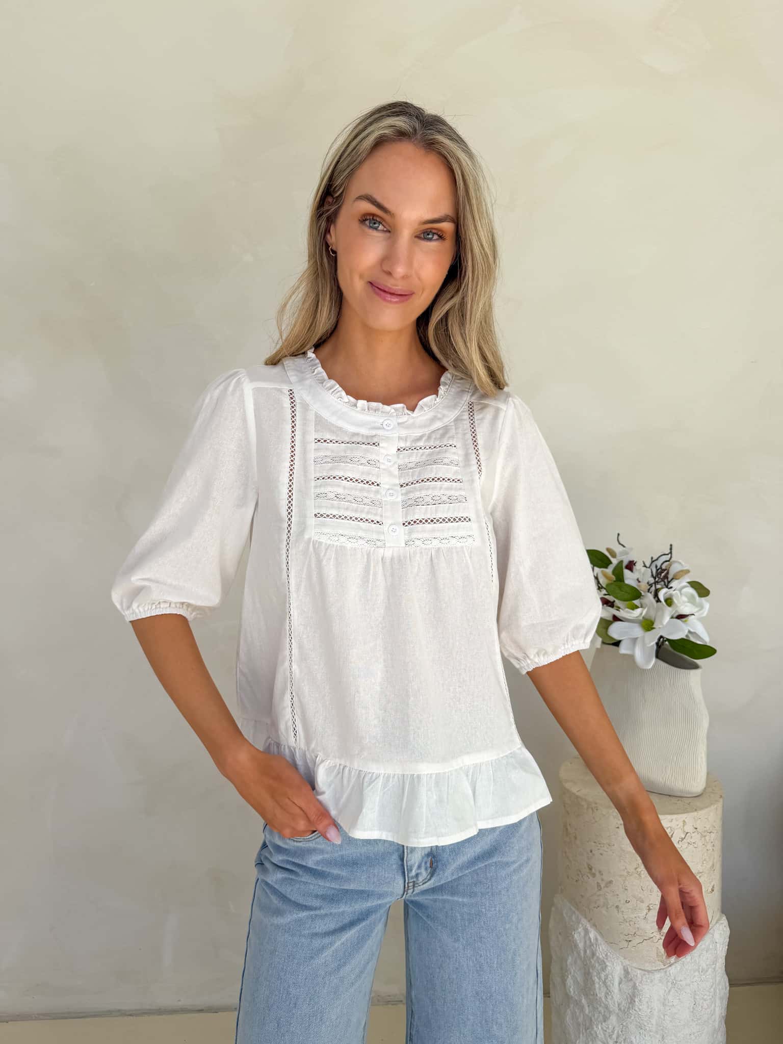 Clover Blouse - White