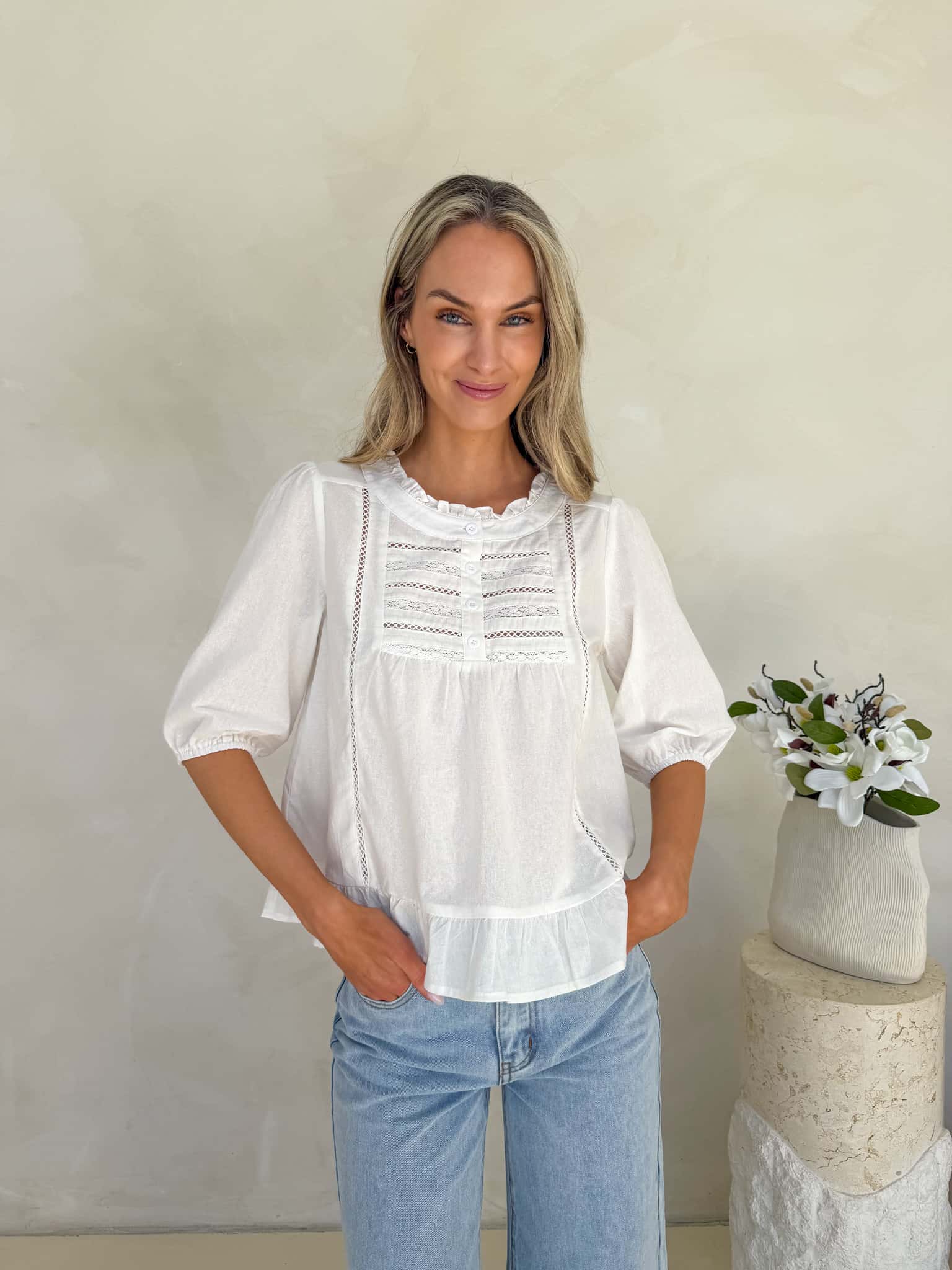 Clover Blouse - White