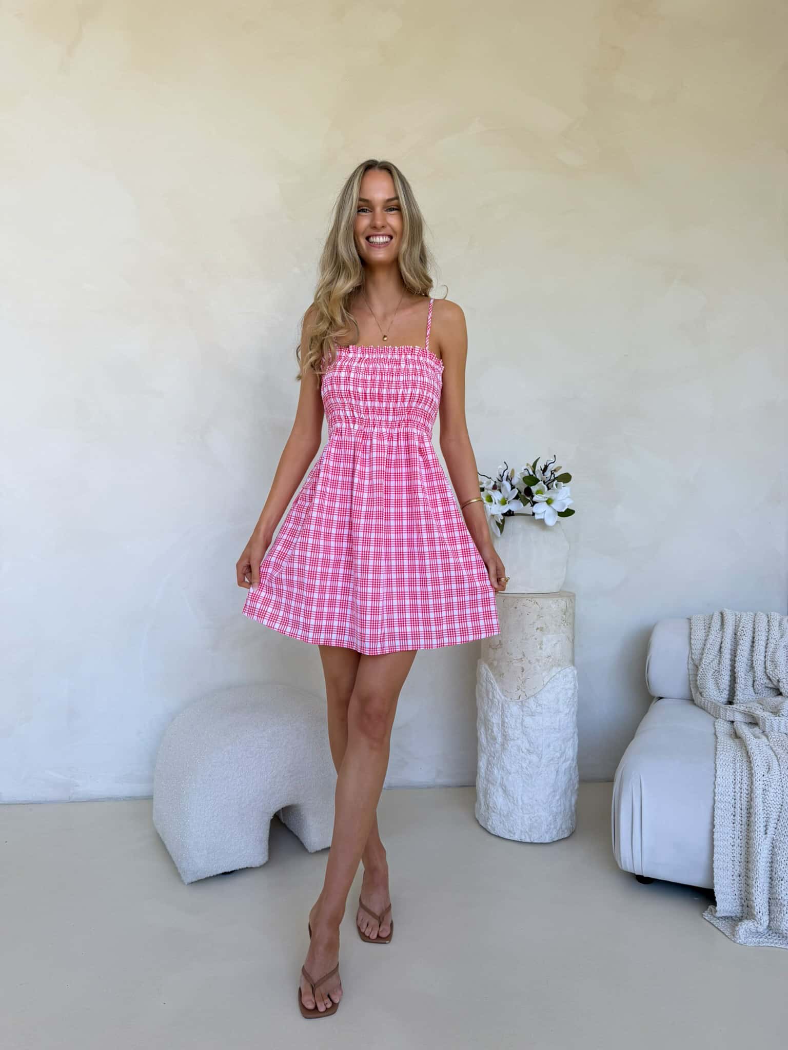 Cove Mini Dress - Red Plaid