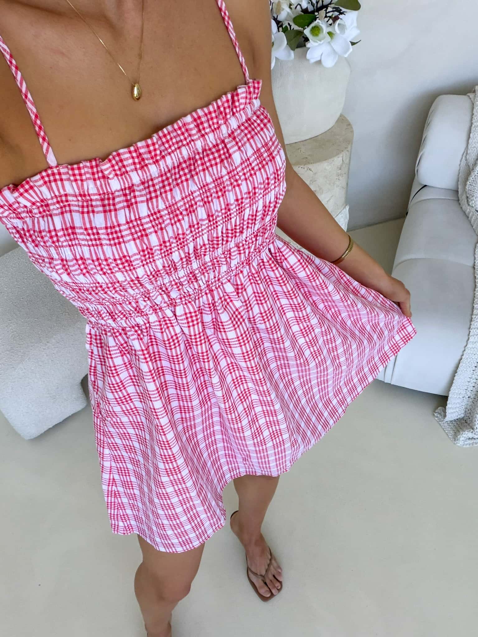 Cove Mini Dress - Red Plaid