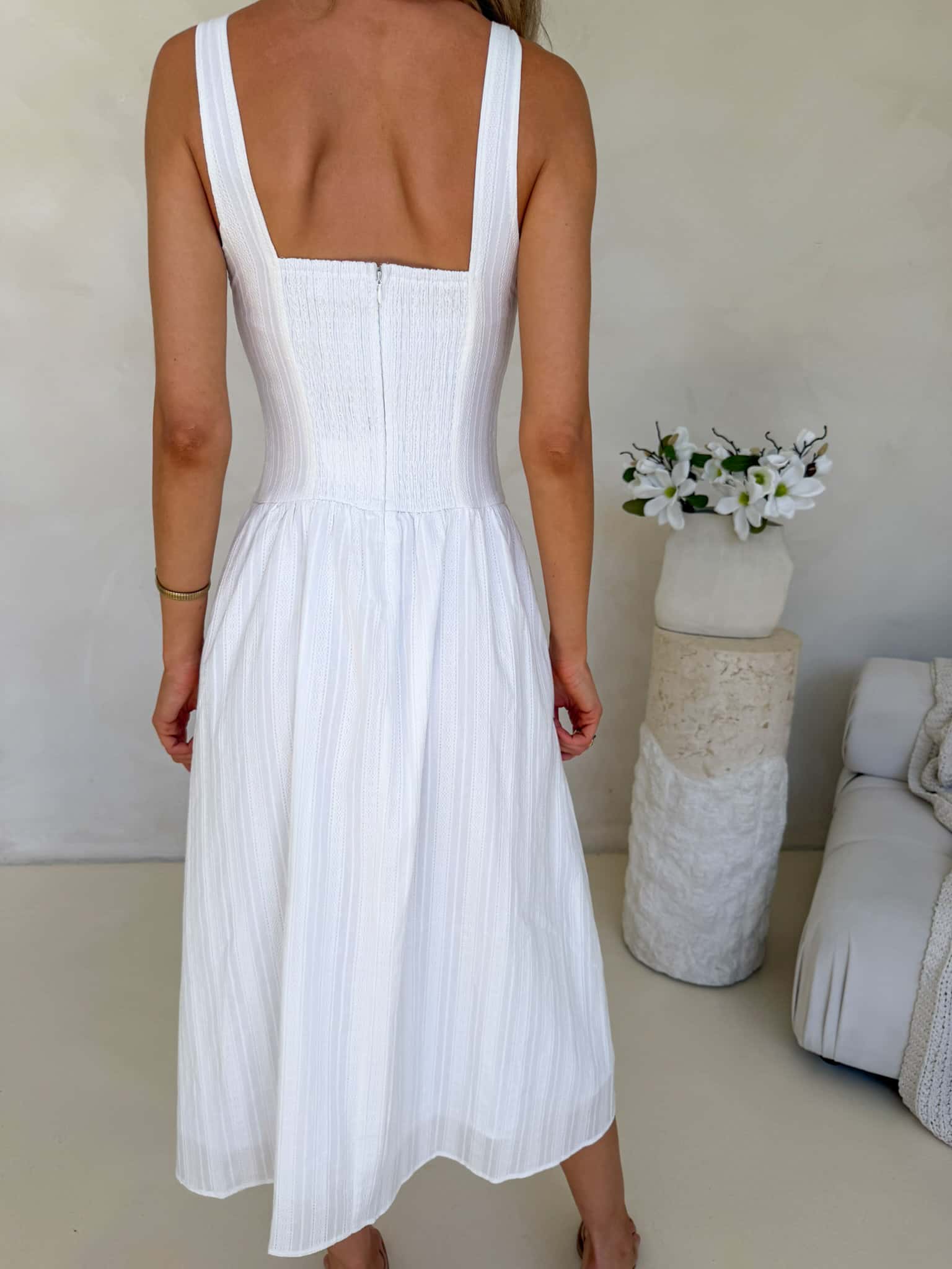 Daisy Dress - White Jacquard