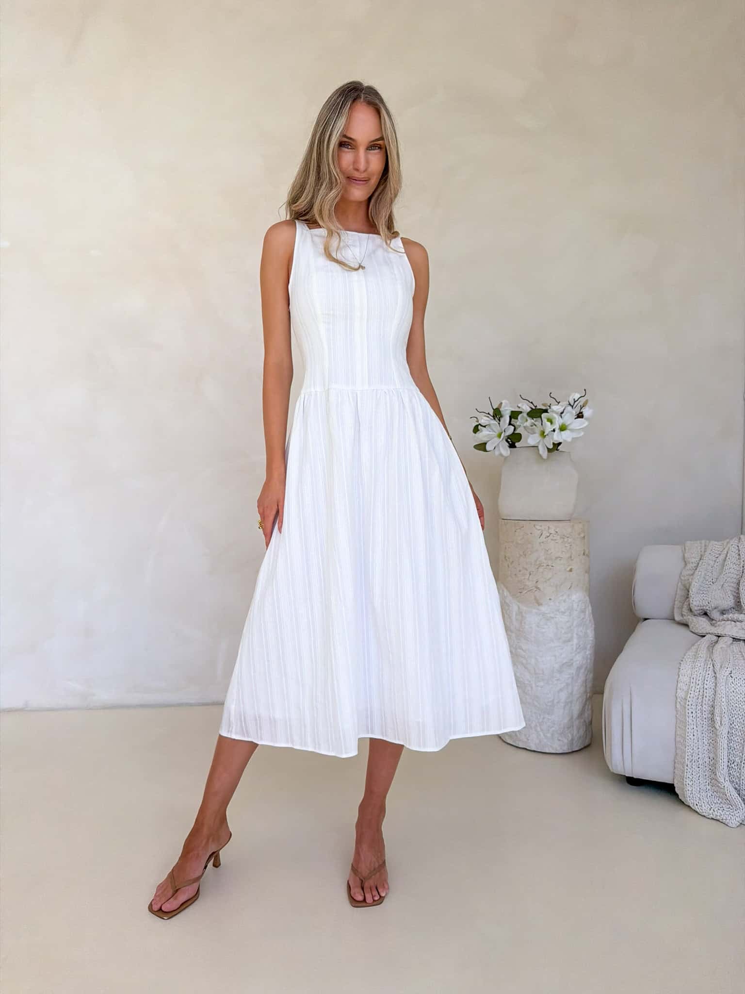 Daisy Dress - White Jacquard
