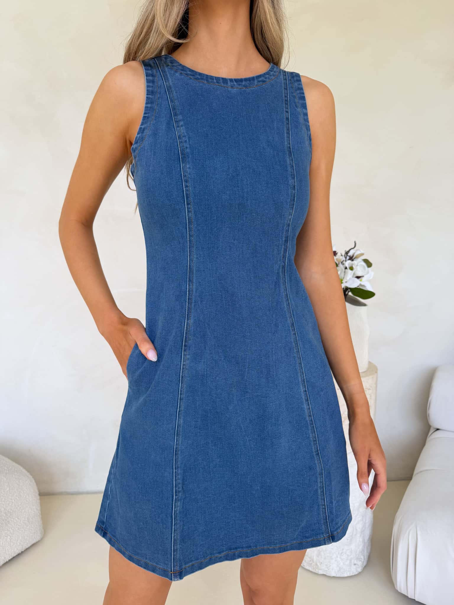 Tulum Dress - Blue Denim