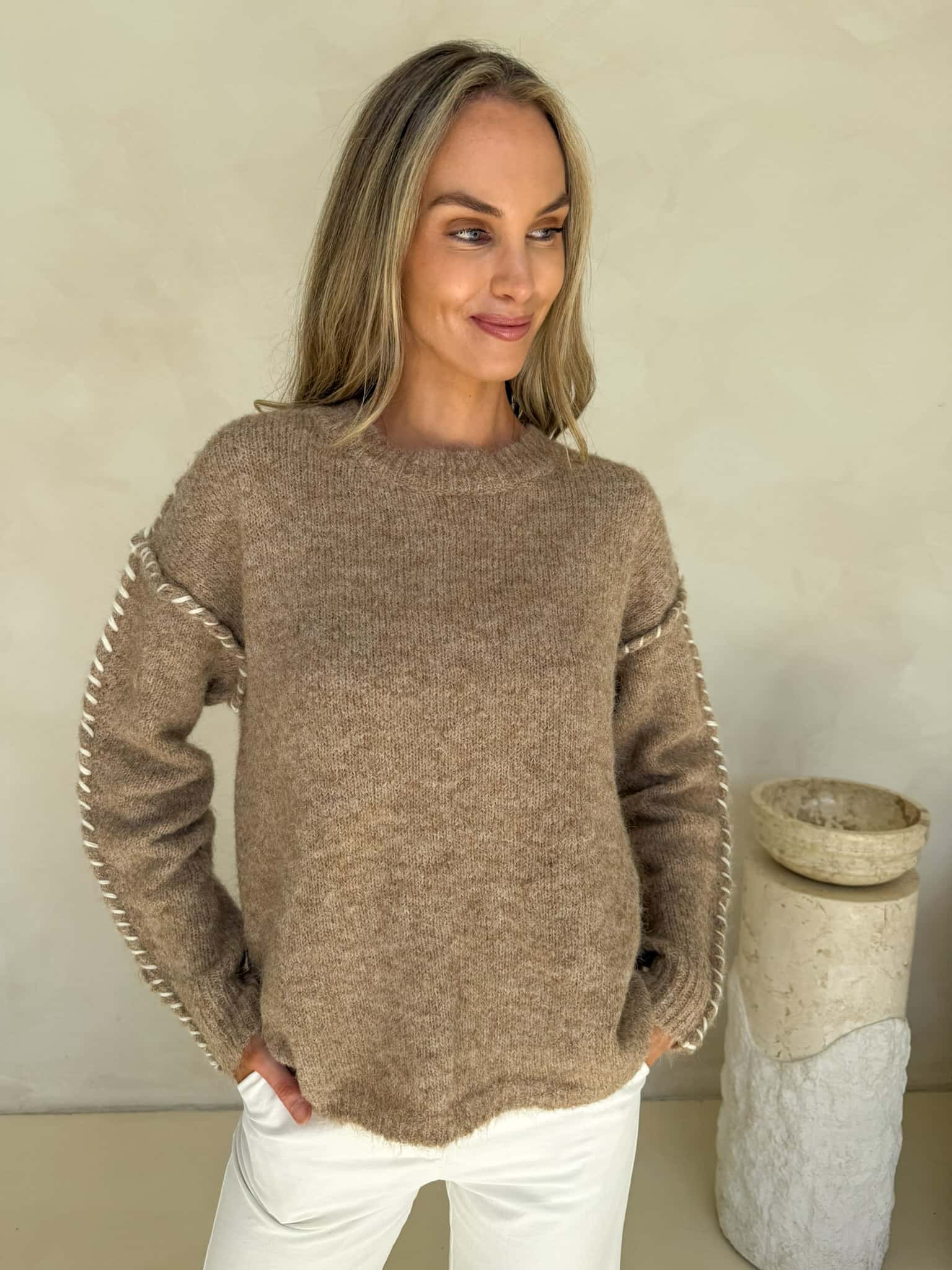 Fawn Stitch Knit - Taupe