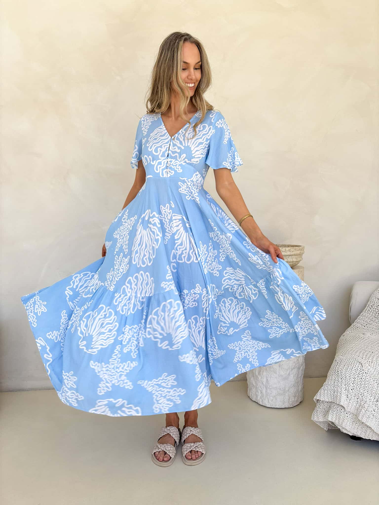 Faye Dress - Salt Water Print
