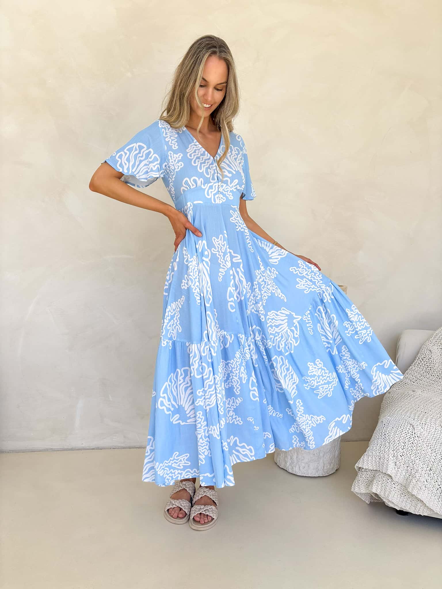 Faye Dress - Salt Water Print