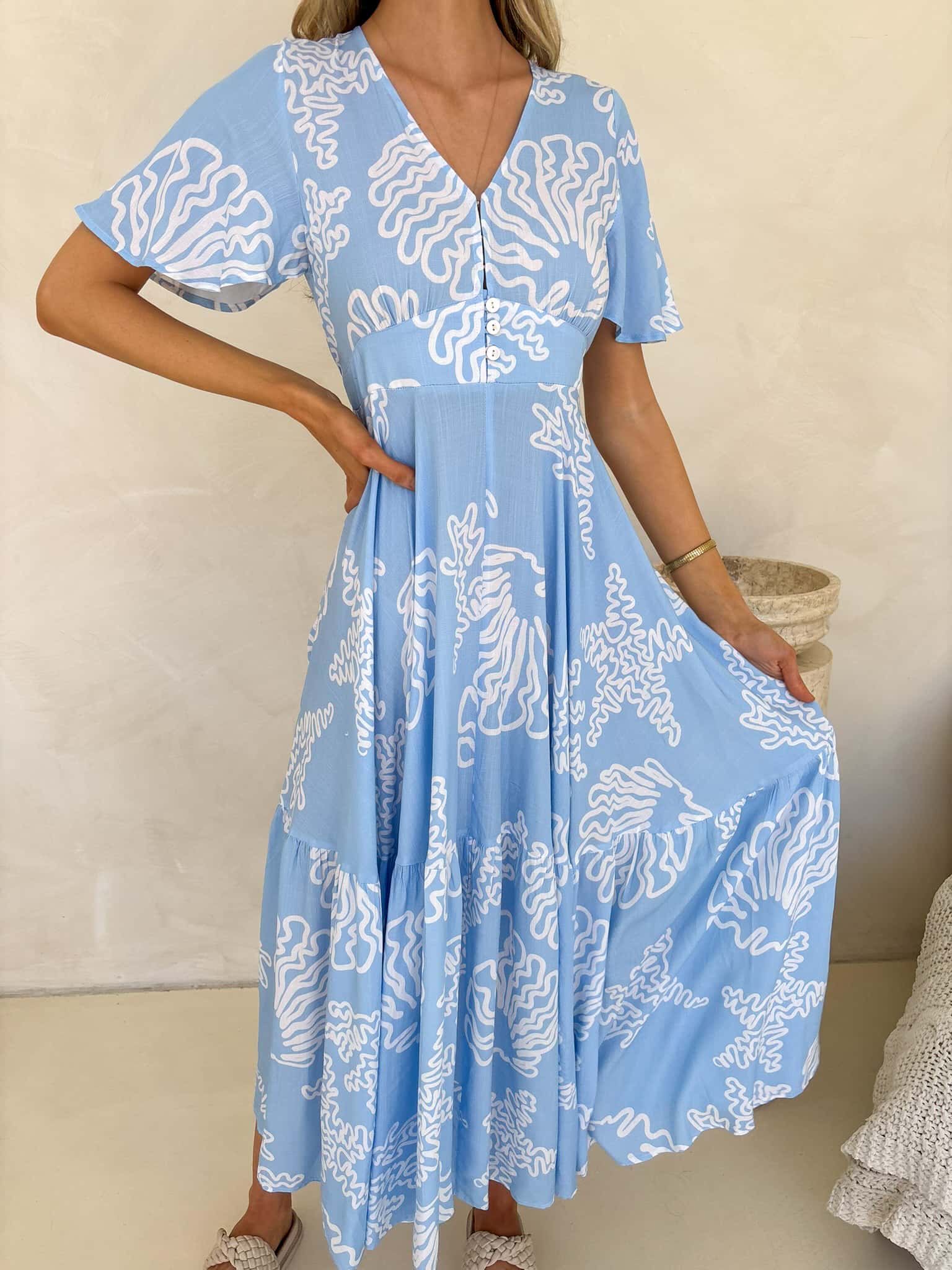 Faye Dress - Salt Water Print