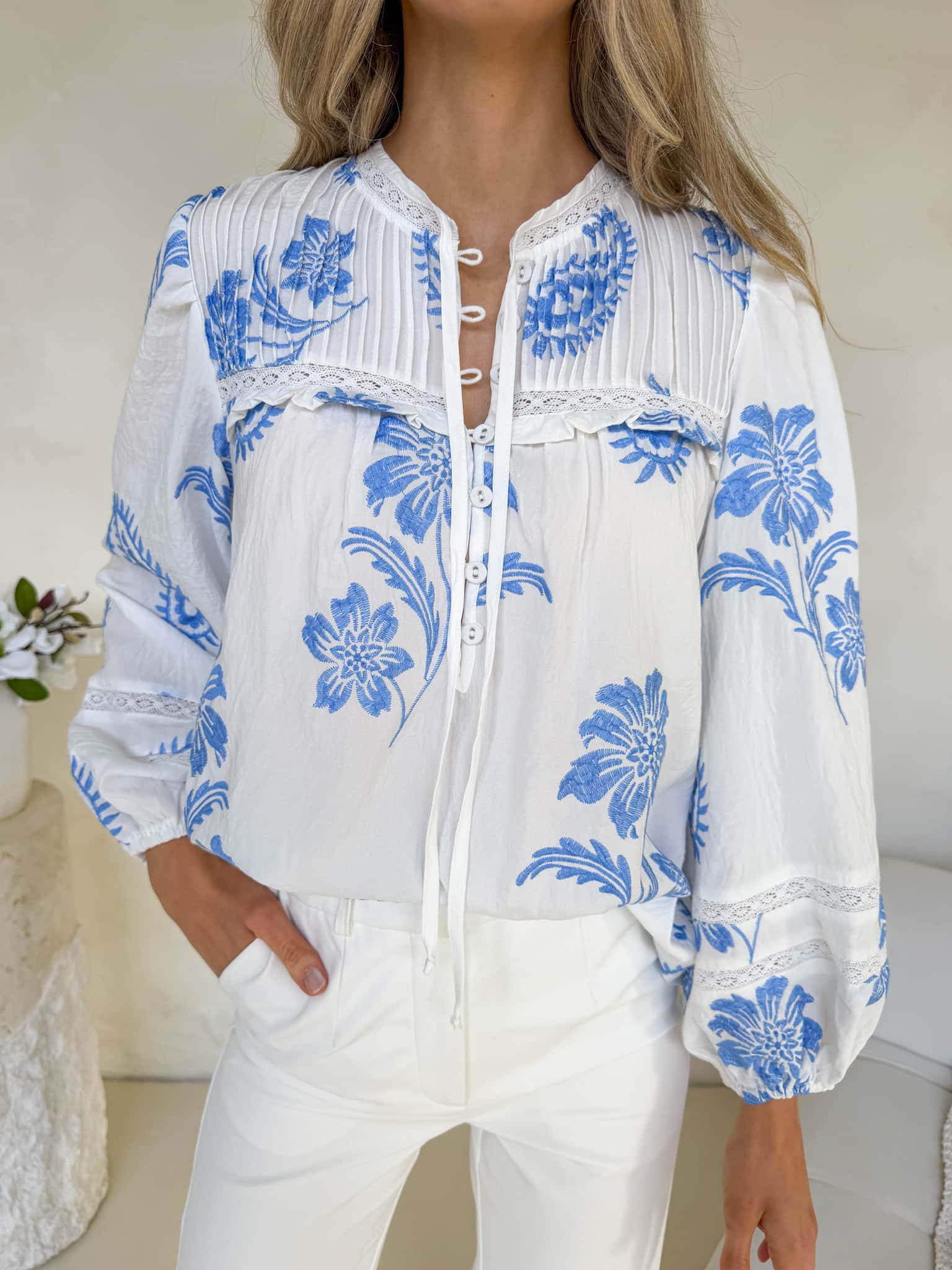 Florence Blouse - Bluebell Embroidery