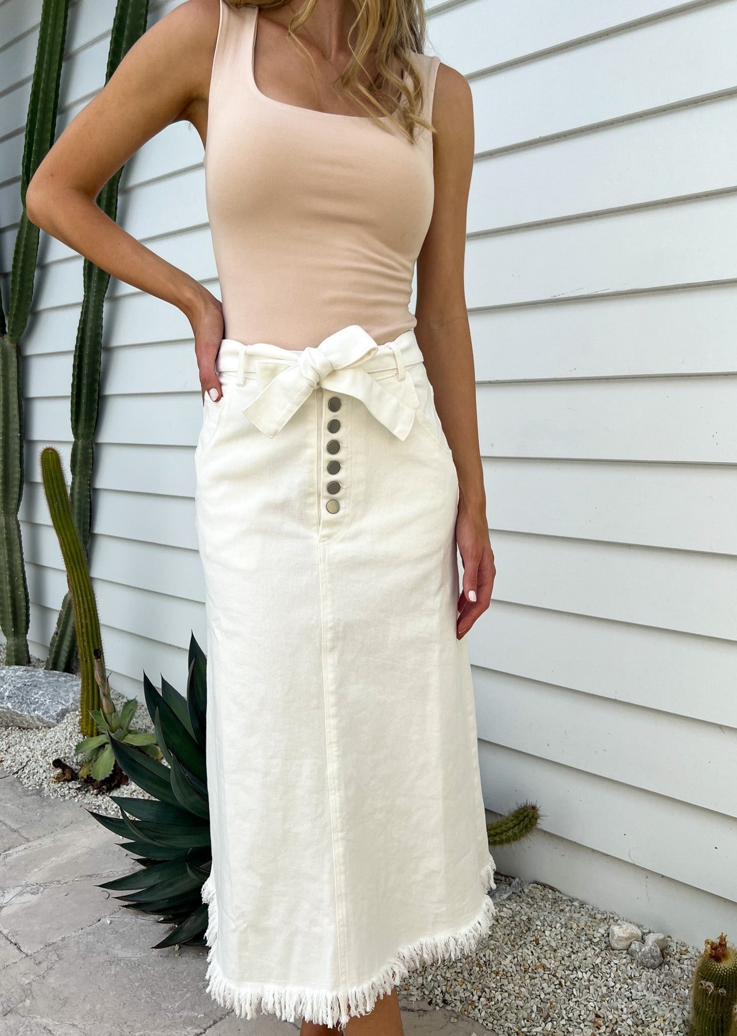 Lyla Denim Skirt - White