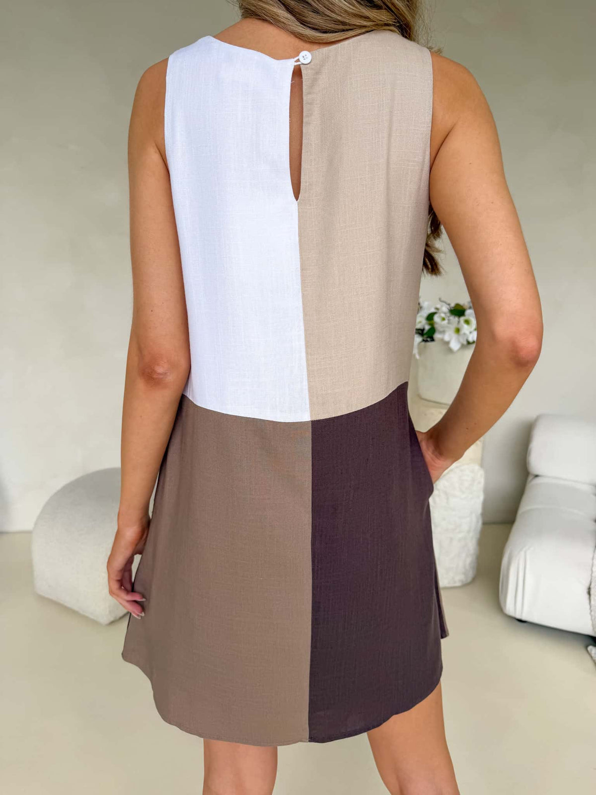 Freya Dress - Mocha Block