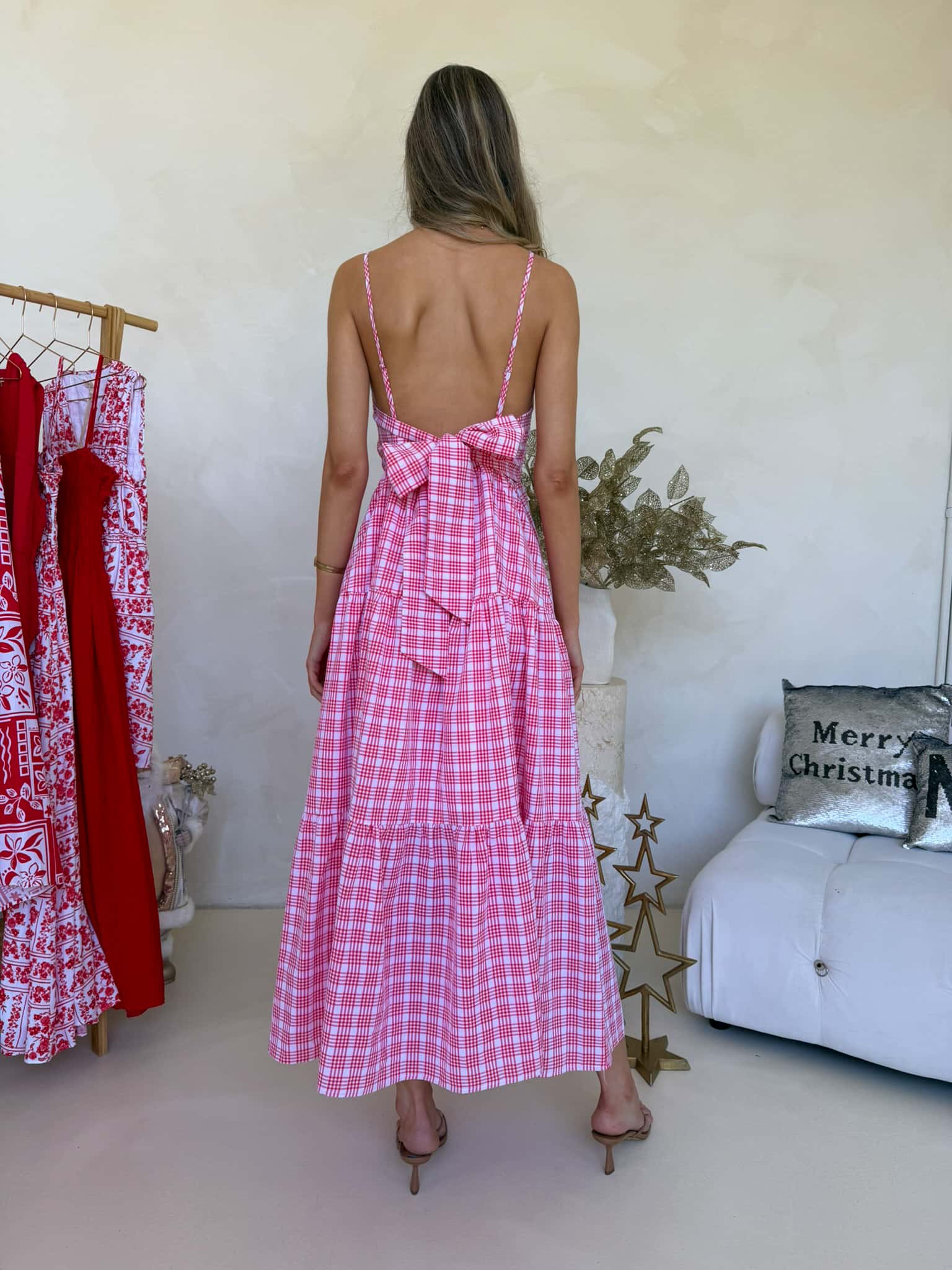 Georgie Maxi Dress - Red Plaid