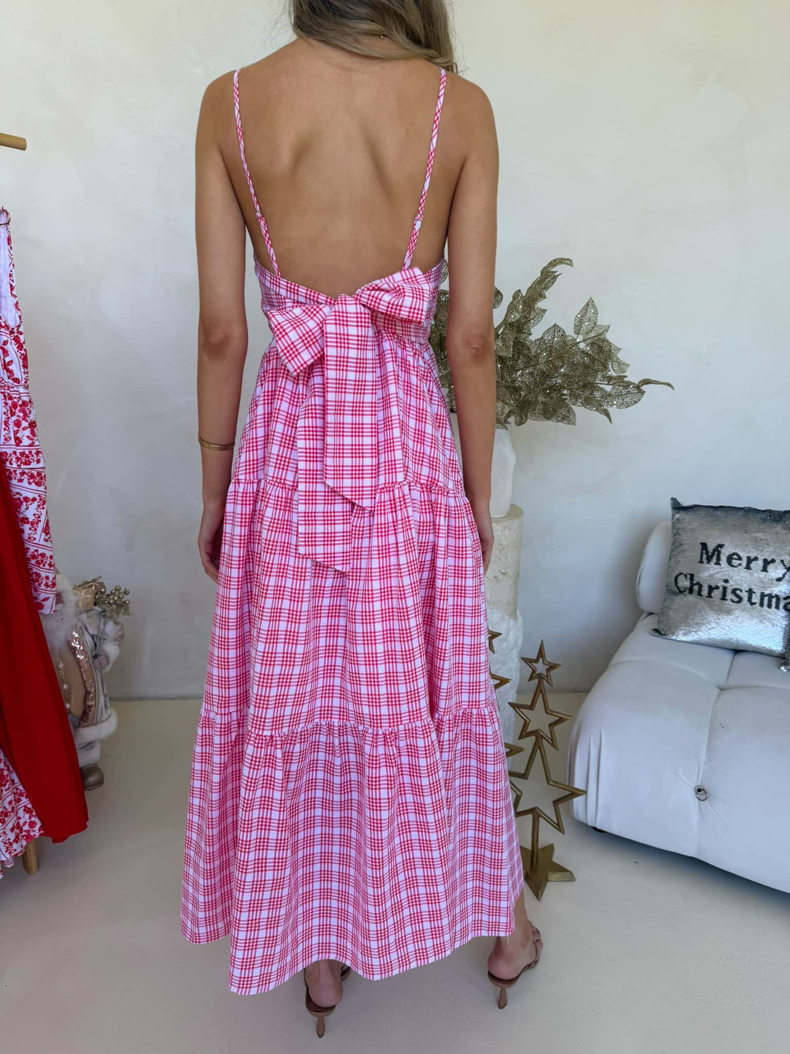 Georgie Maxi Dress - Red Plaid
