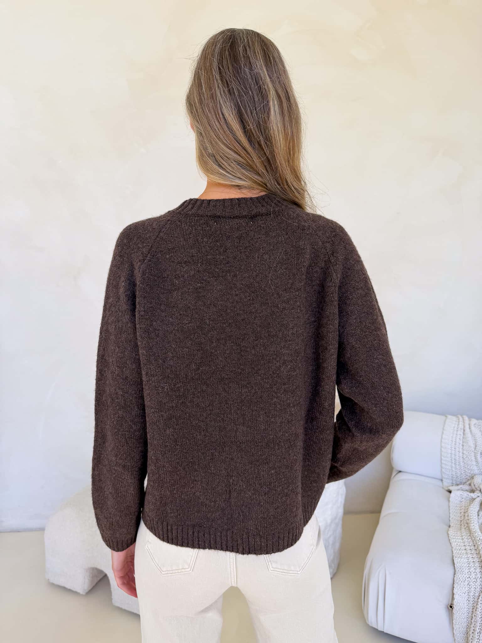 Gia Button Knit - Chocolate
