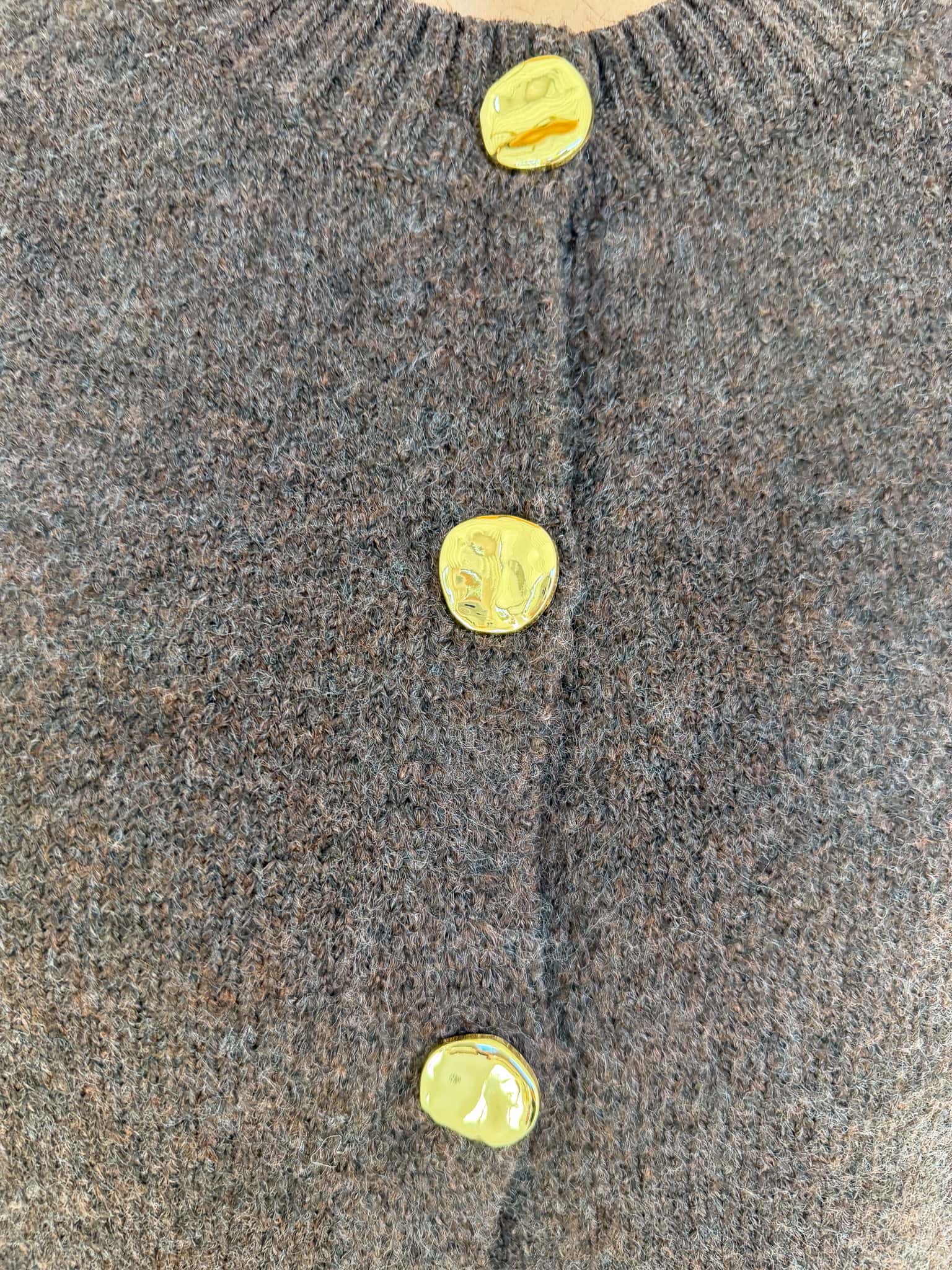 Gia Button Knit - Chocolate