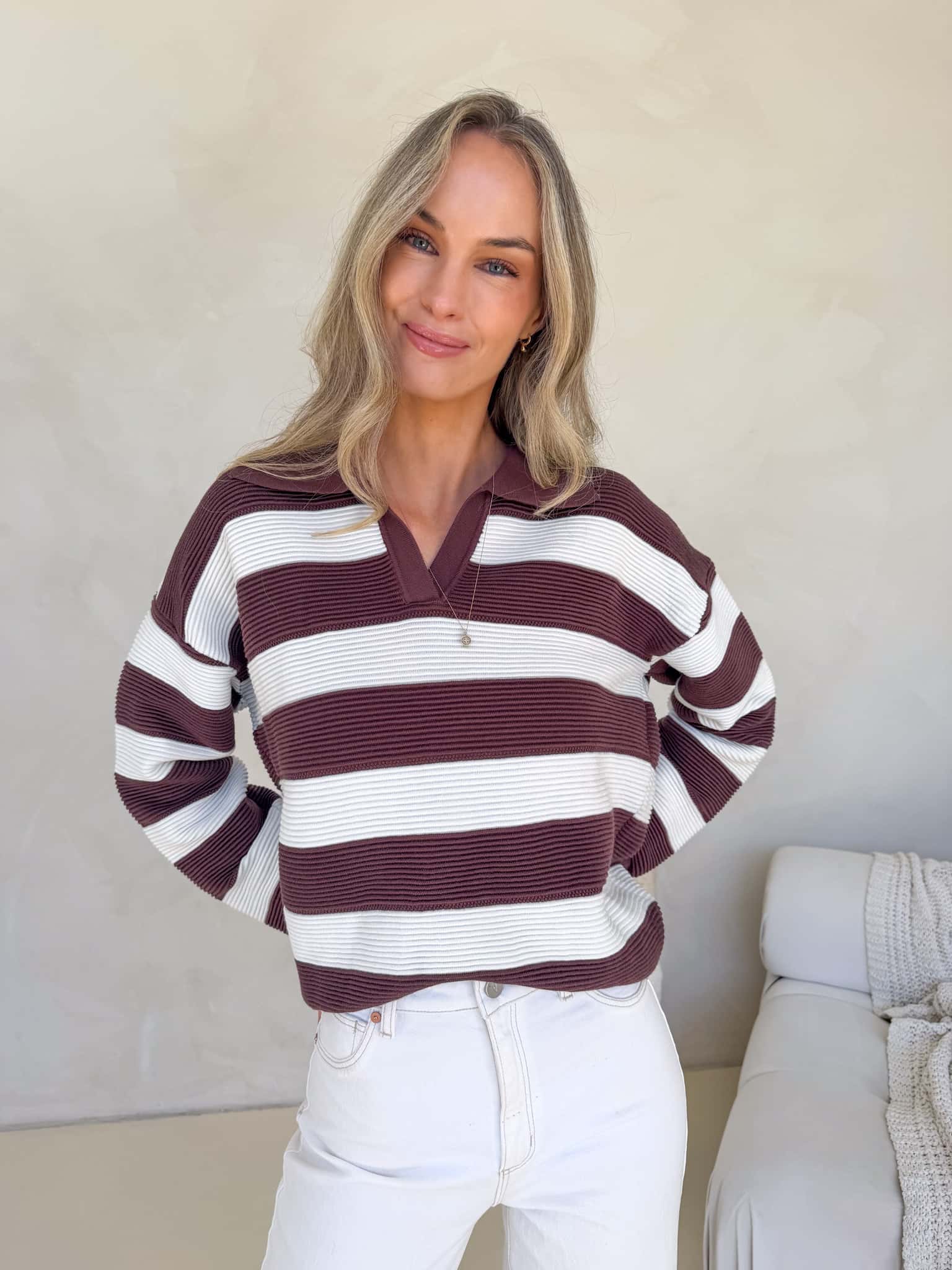 Harlow Knit - Chocolate & White