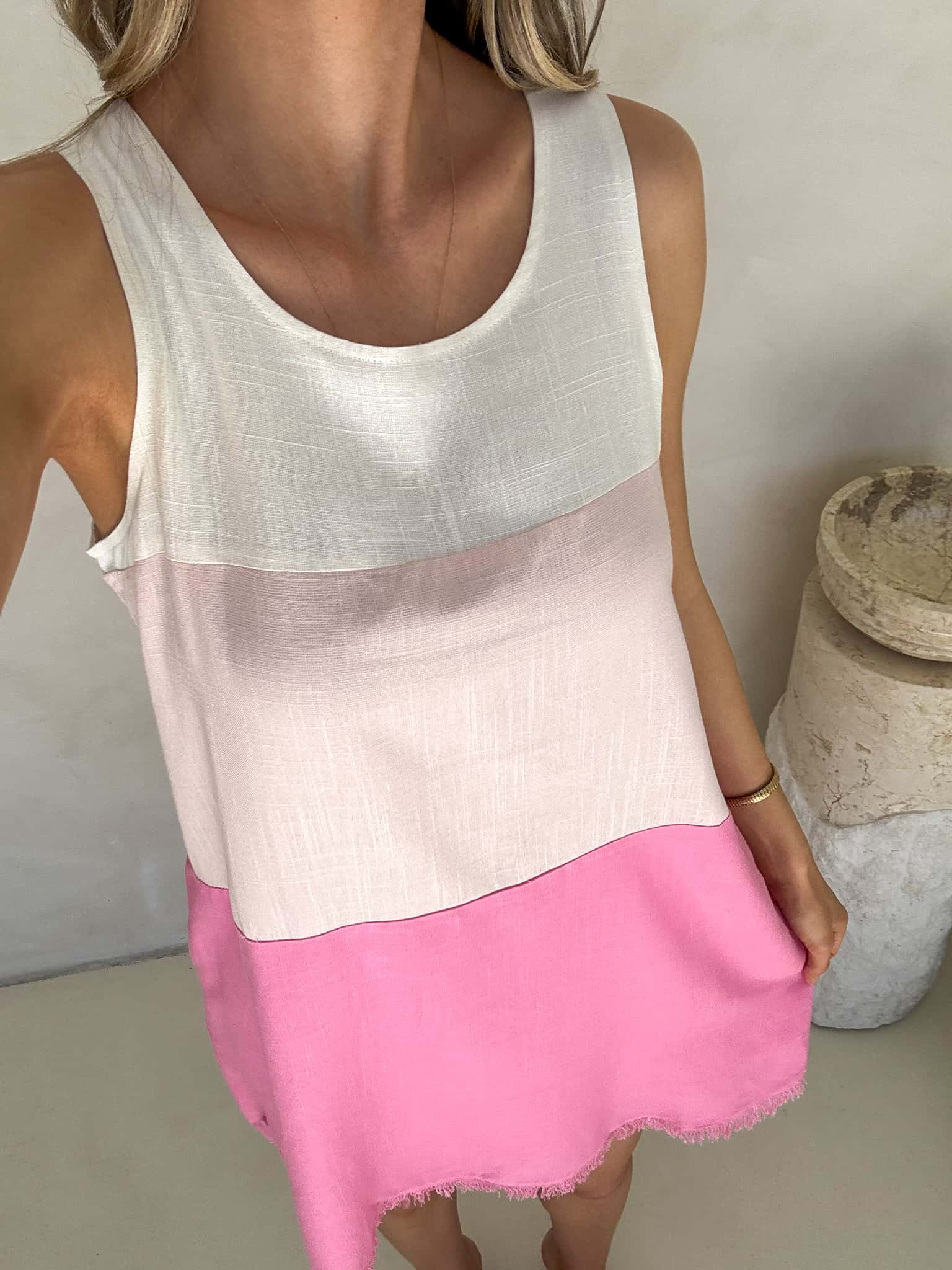 Freya Dress - Multi Pink