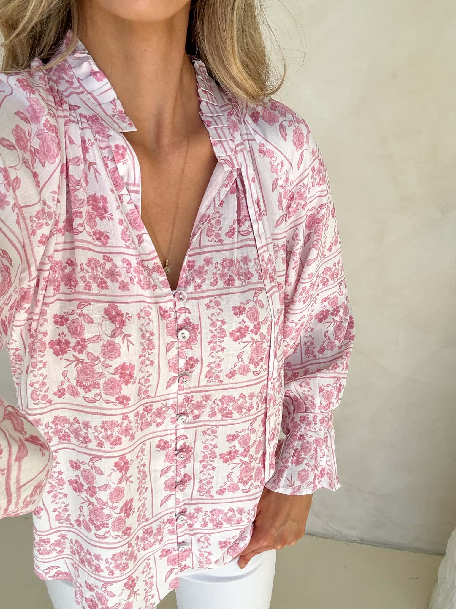 Palos Blouse - Petal & Poise Print