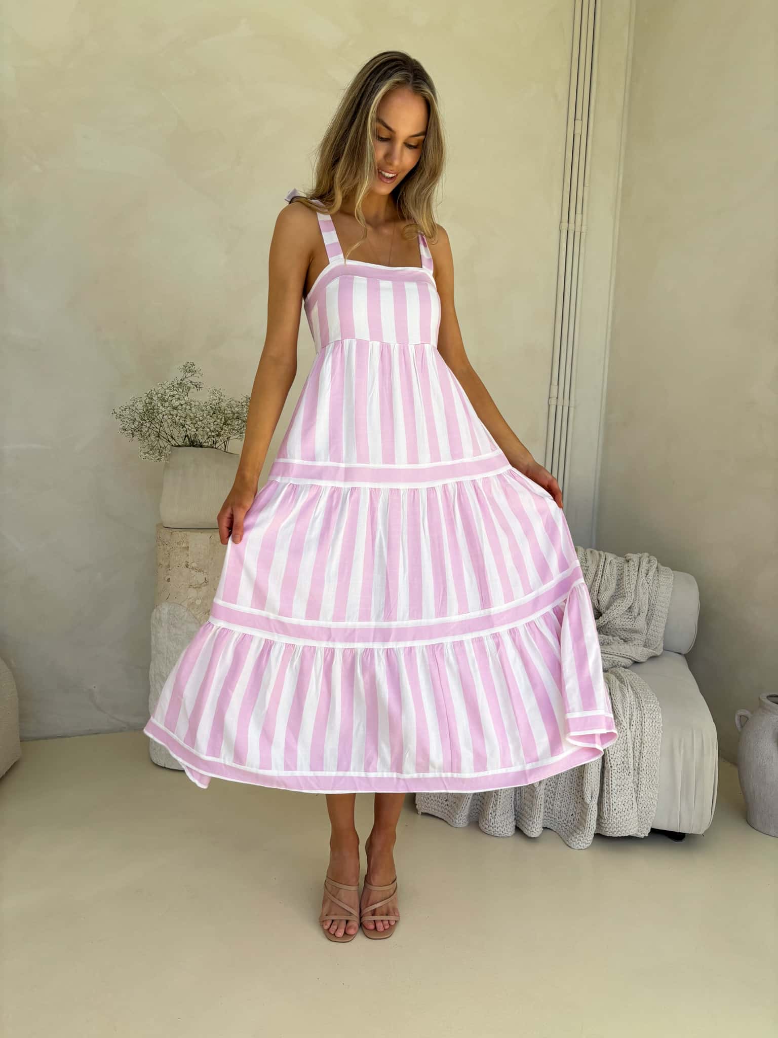 Cleo Maxi Dress - Light Orchid Stripe