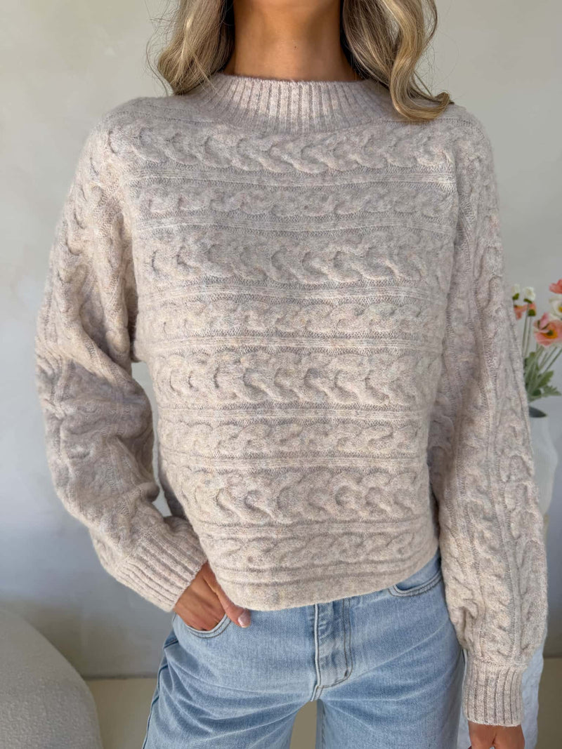 Heidi Knit - Natural with Multi Fleck