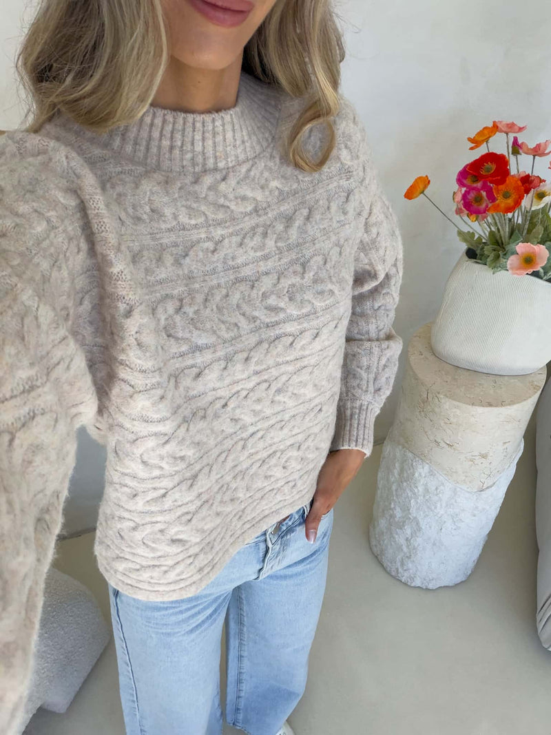 Heidi Knit - Natural with Multi Fleck