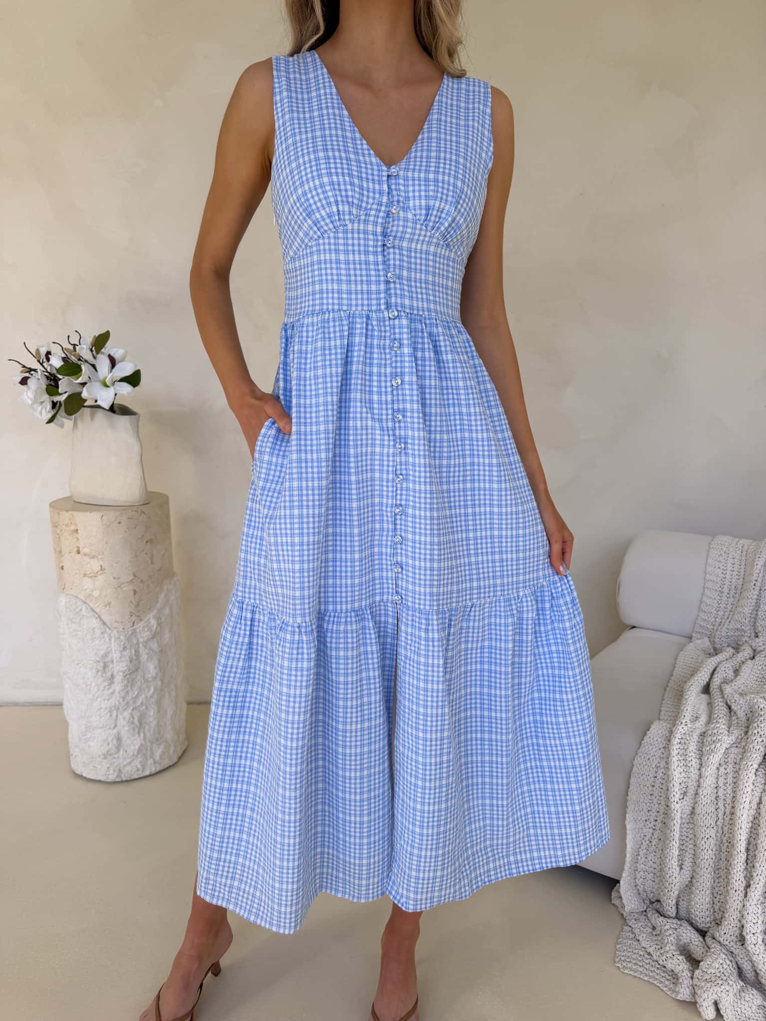 Honey Dress - Blue Gingham