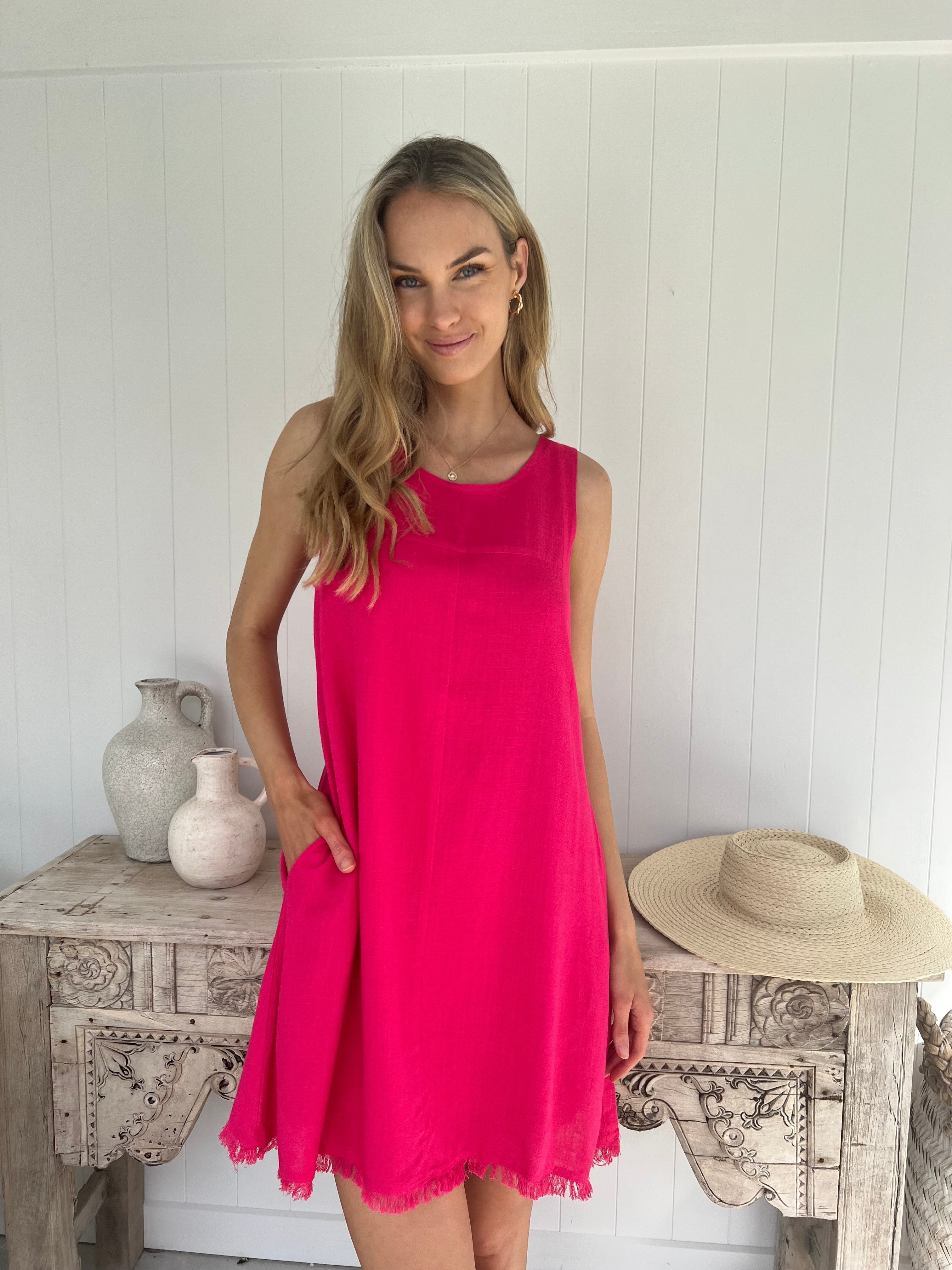 Freya Dress - Hot Pink