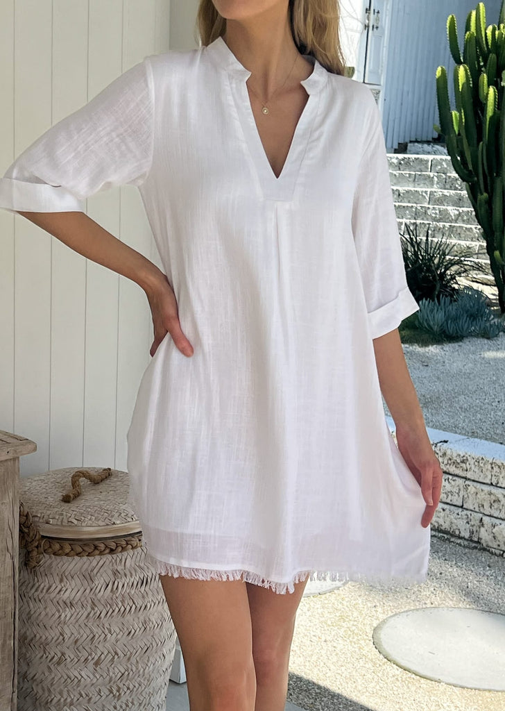 Ikon Linen Dress - White