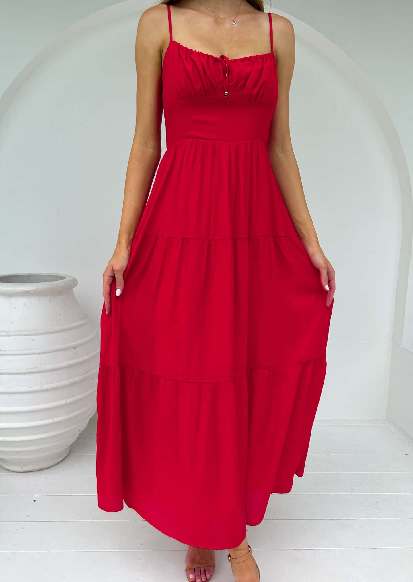 Isabella Maxi Dress - Red