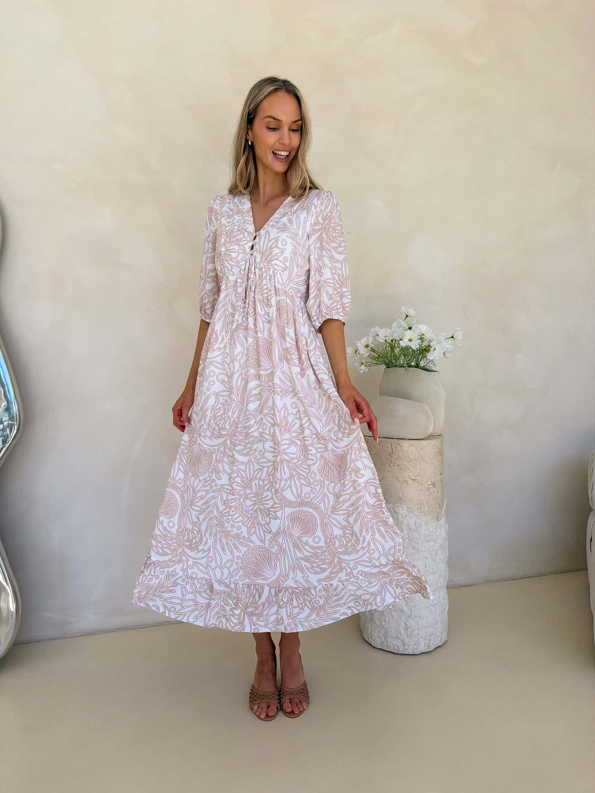 Laurel Dress - Coastal Drifter Print