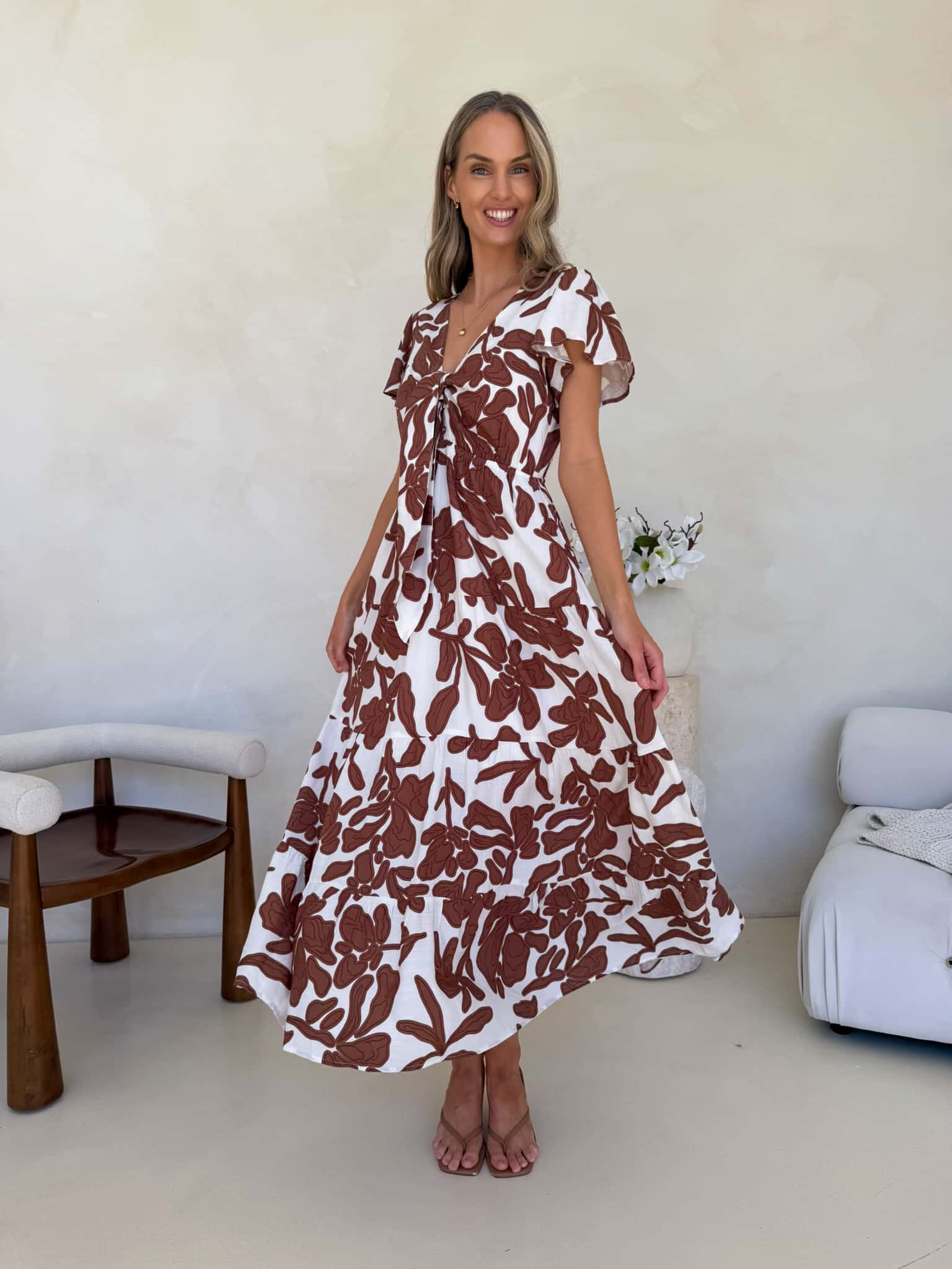 Lily Maxi Dress - Clove Print