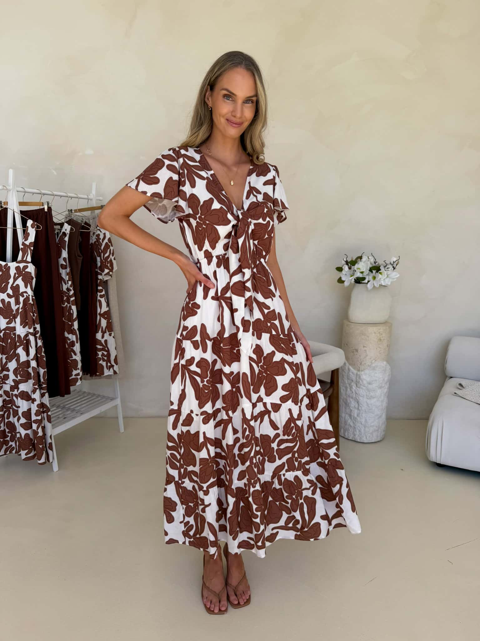 Lily Maxi Dress - Clove Print