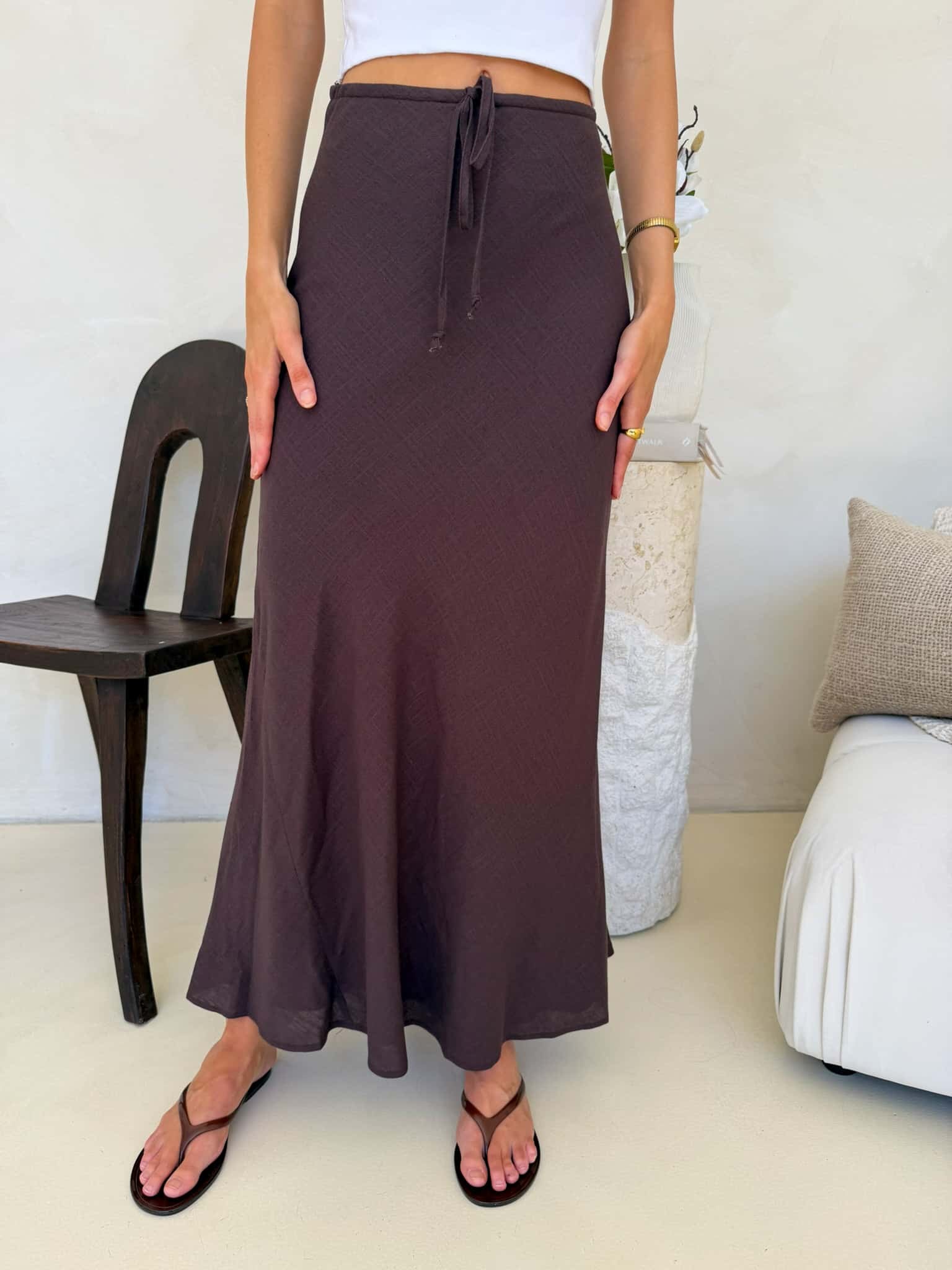 Kora Maxi Skirt - Dark Brown