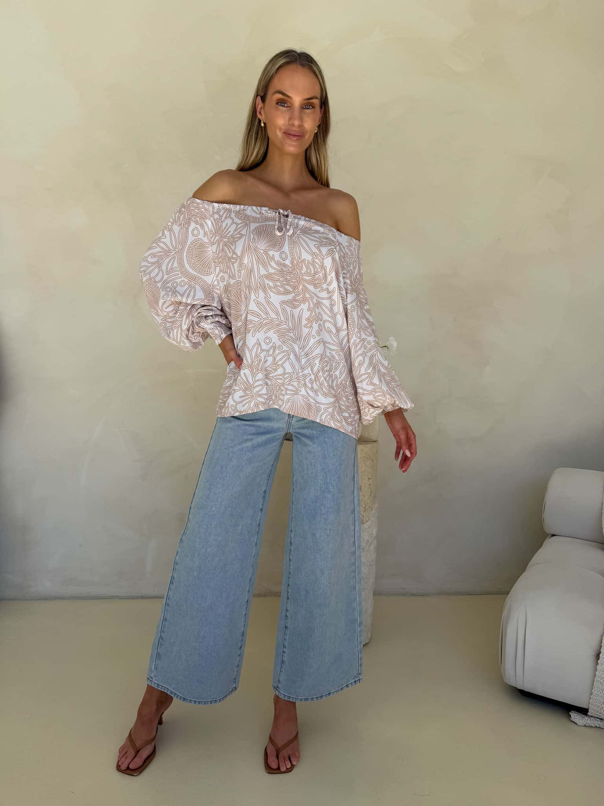 Bondi Blouse - Coastal Drifter Print