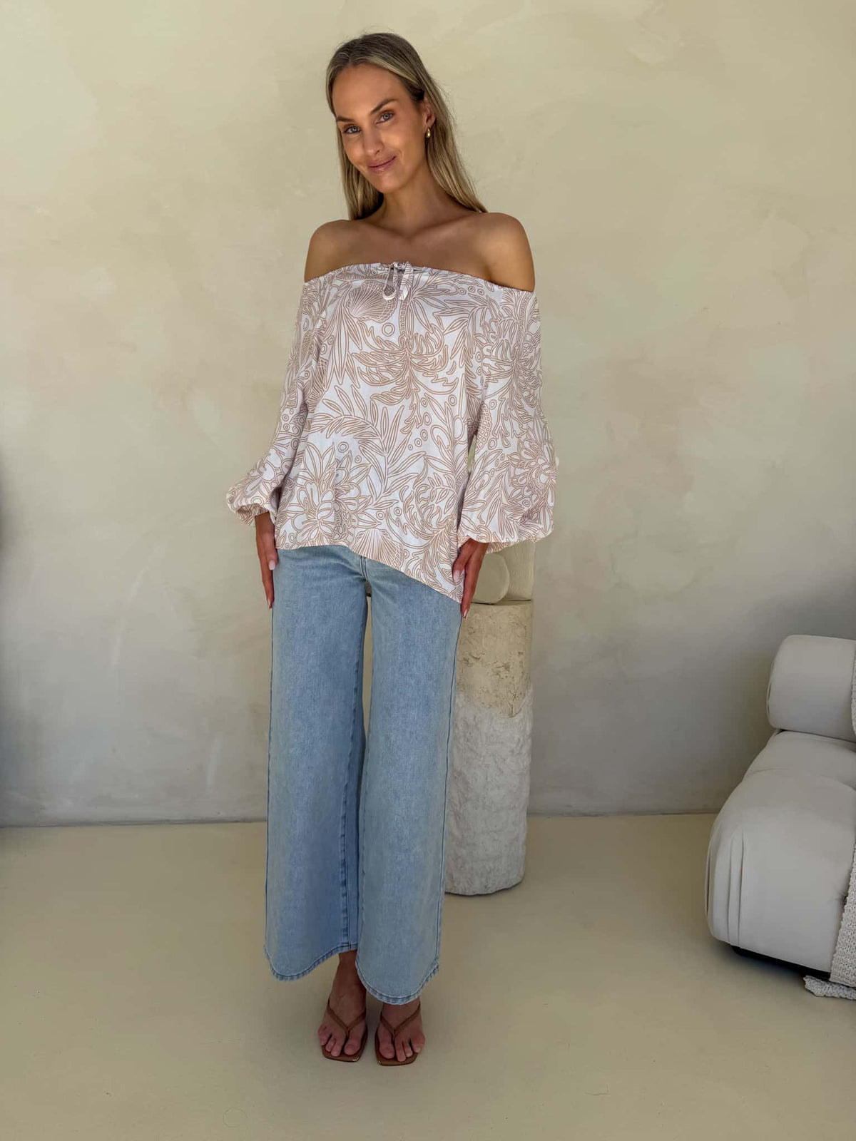 Bondi Blouse - Coastal Drifter Print