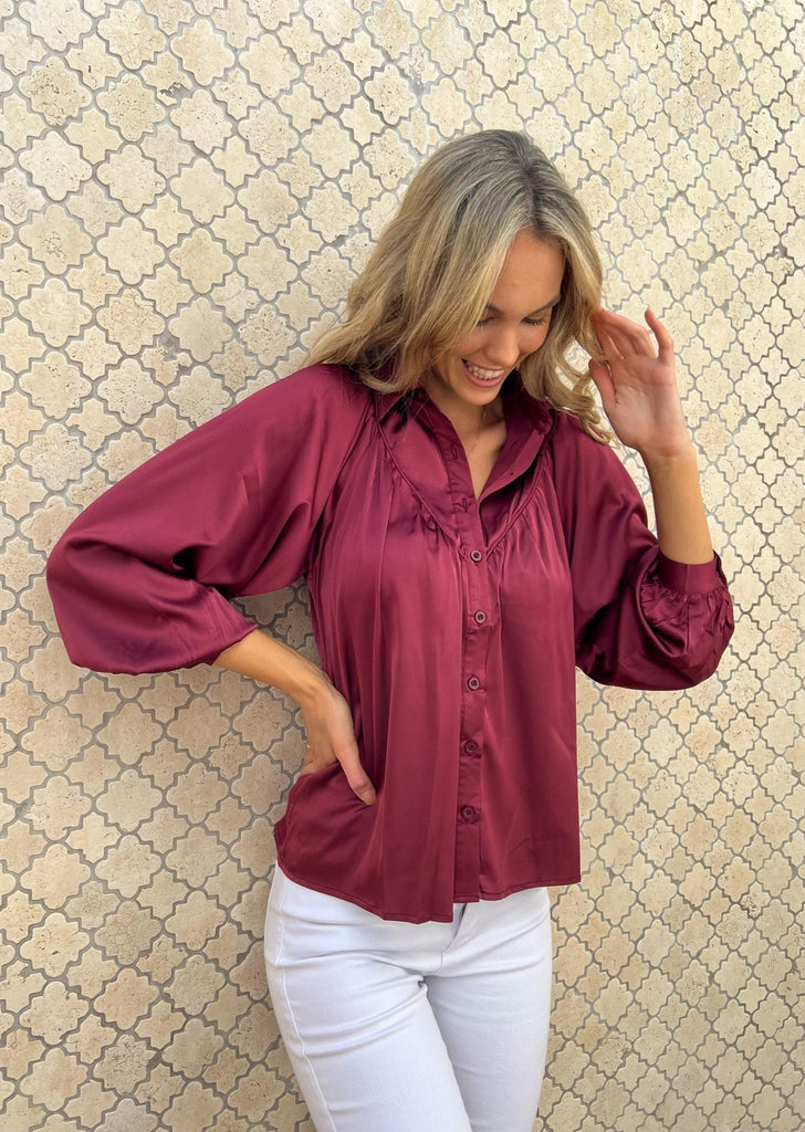Riley Blouse - Silky Crushed Berry