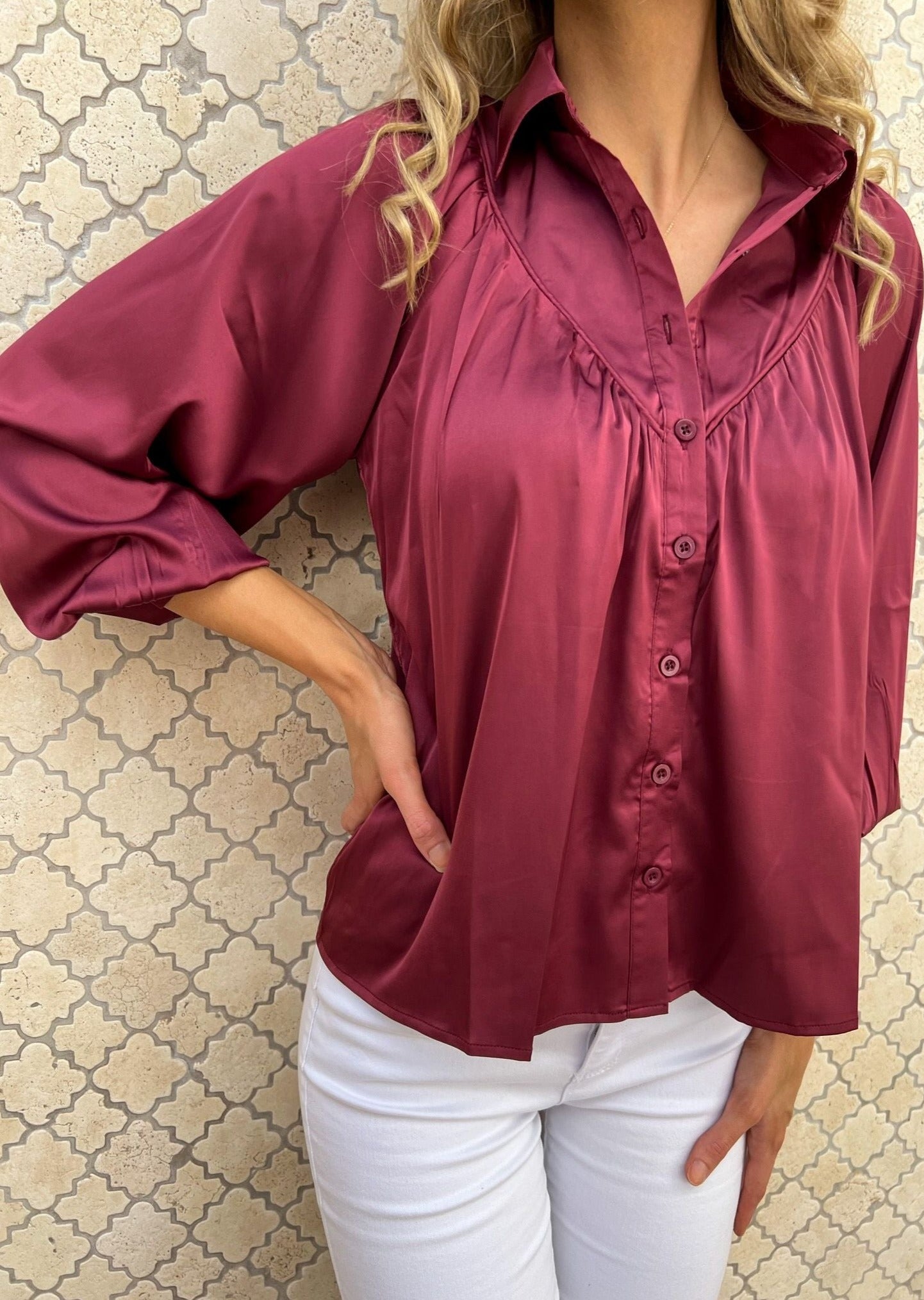 Riley Blouse - Silky Crushed Berry