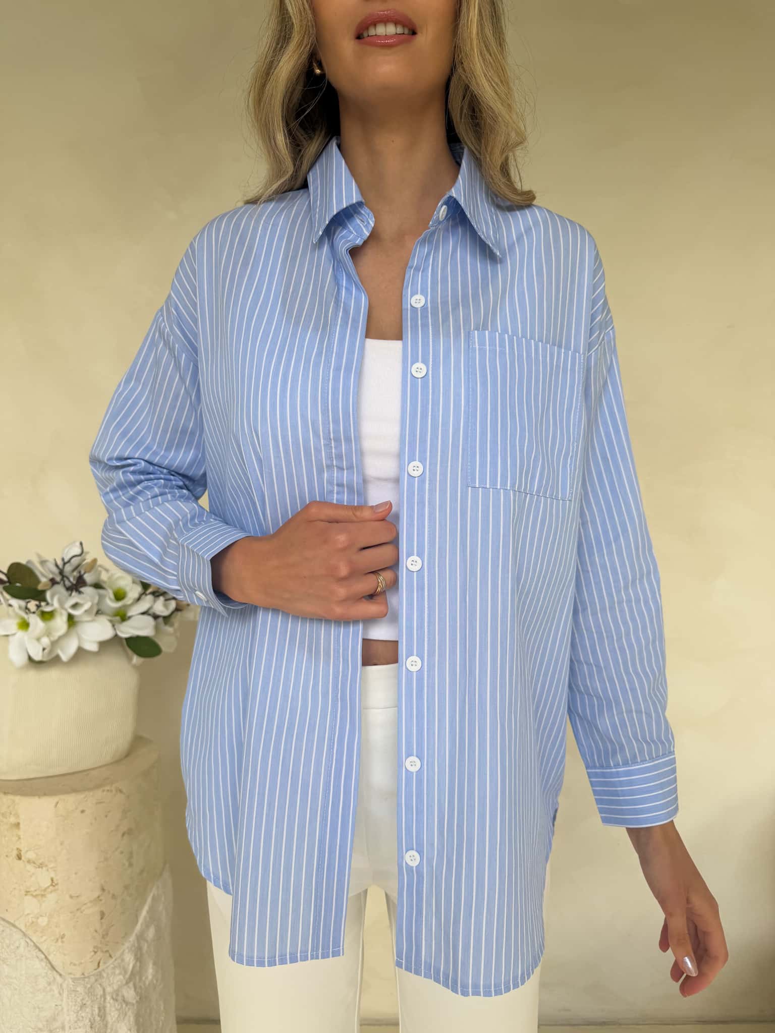Ryleigh Shirt - Blue / White Stripe