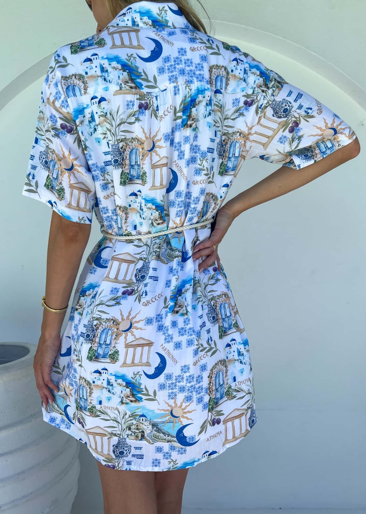 Sally Rope Shirt Dress - Exclusive Athena Print