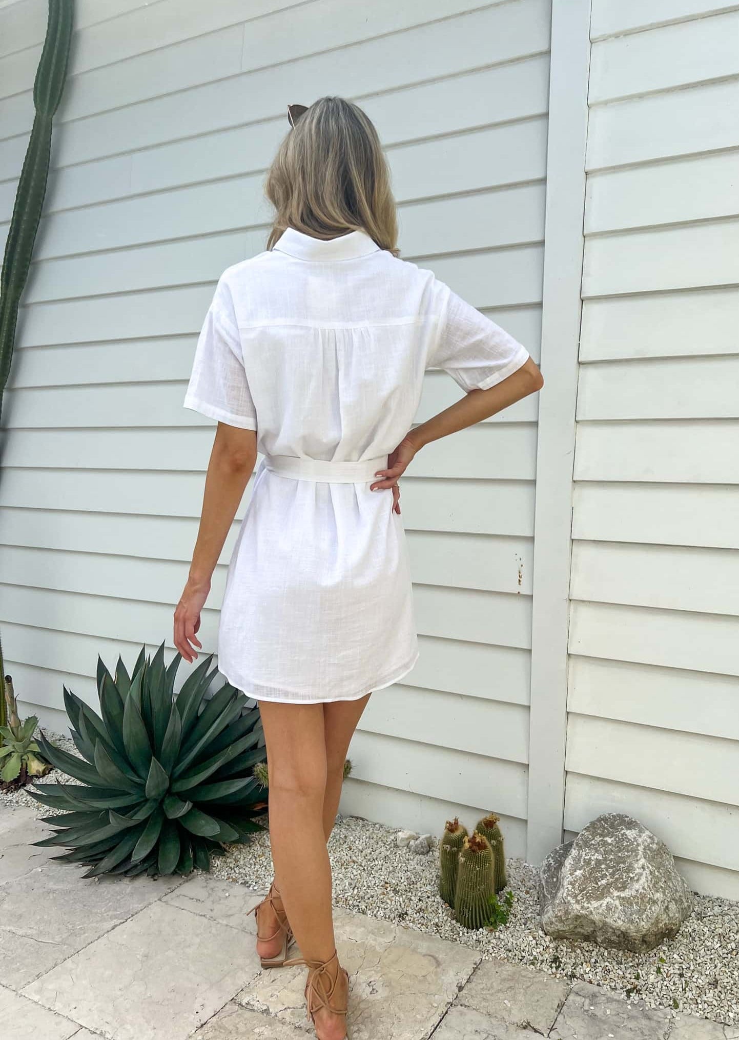 Sally Shirt Dress - White