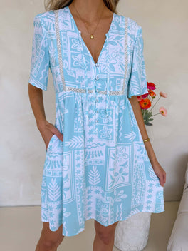 Sienna Dress - Coastal Club Print