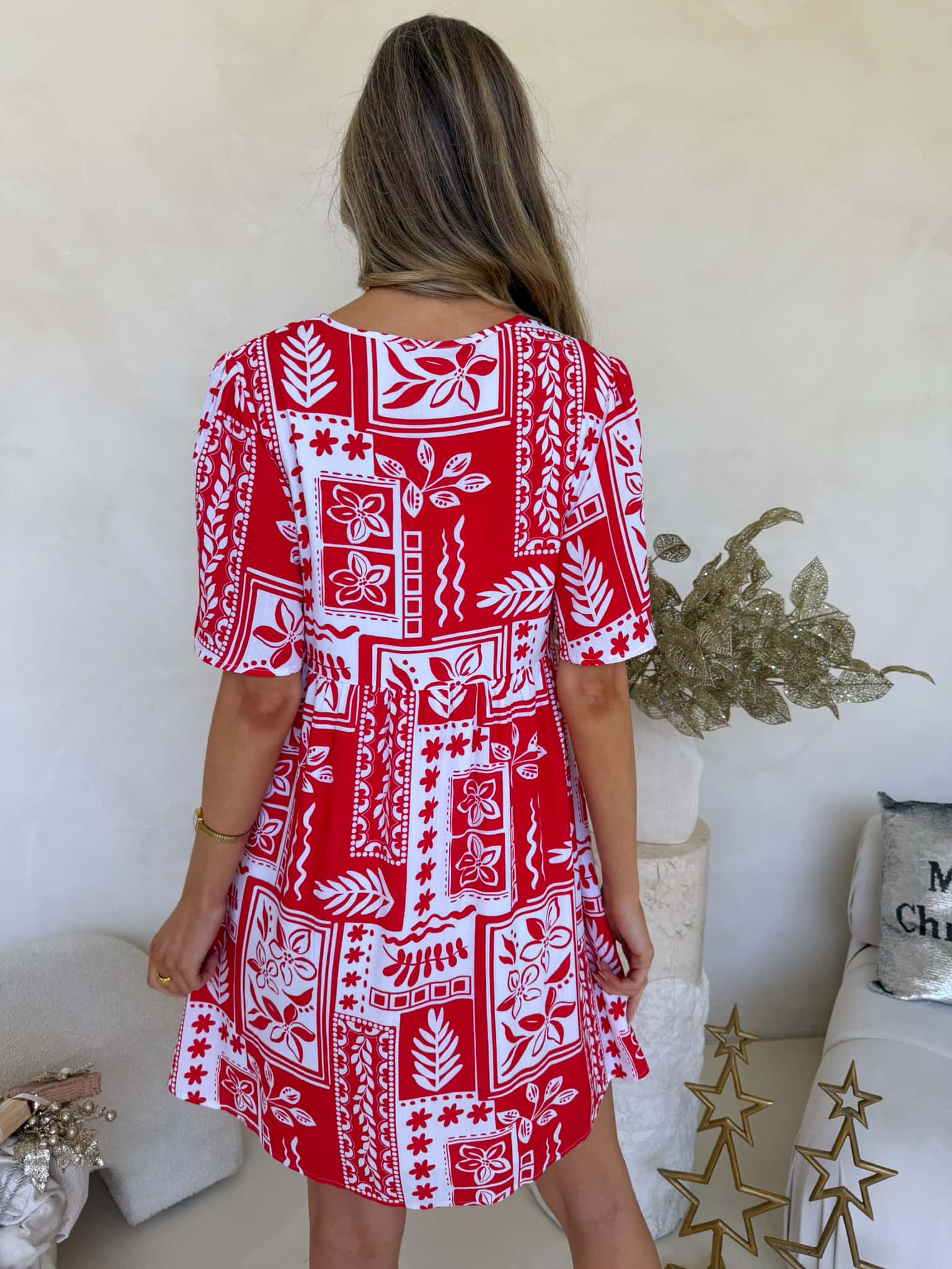 Sienna Dress - Candy Cane Print