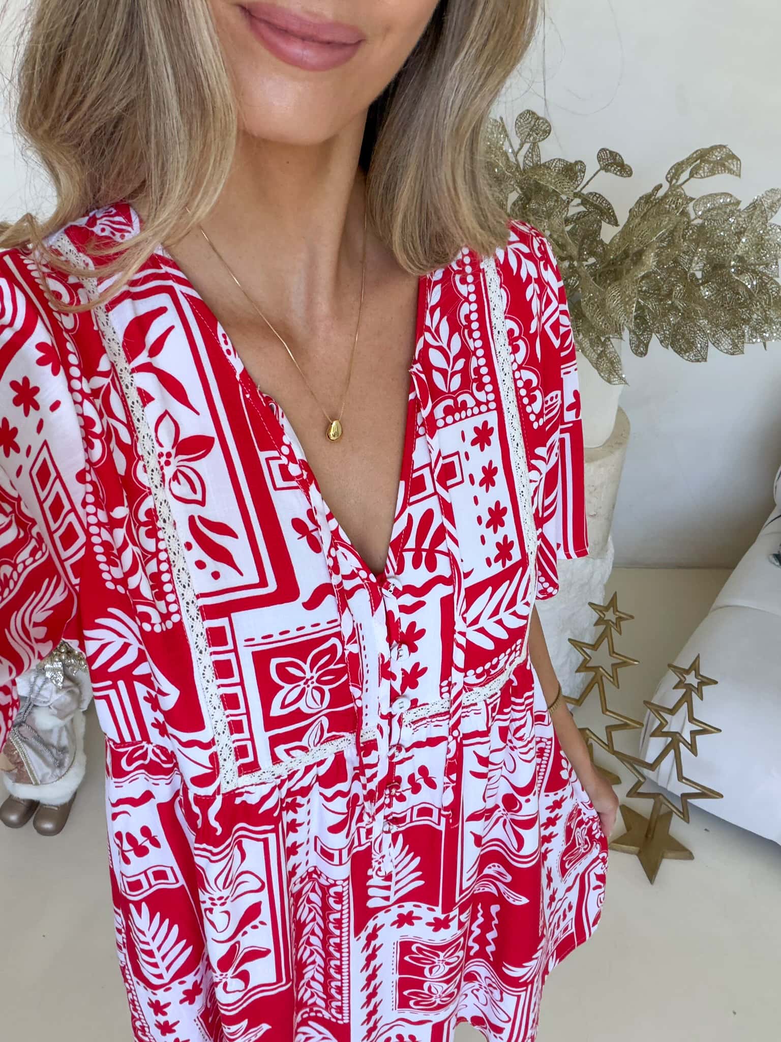 Sienna Dress - Candy Cane Print